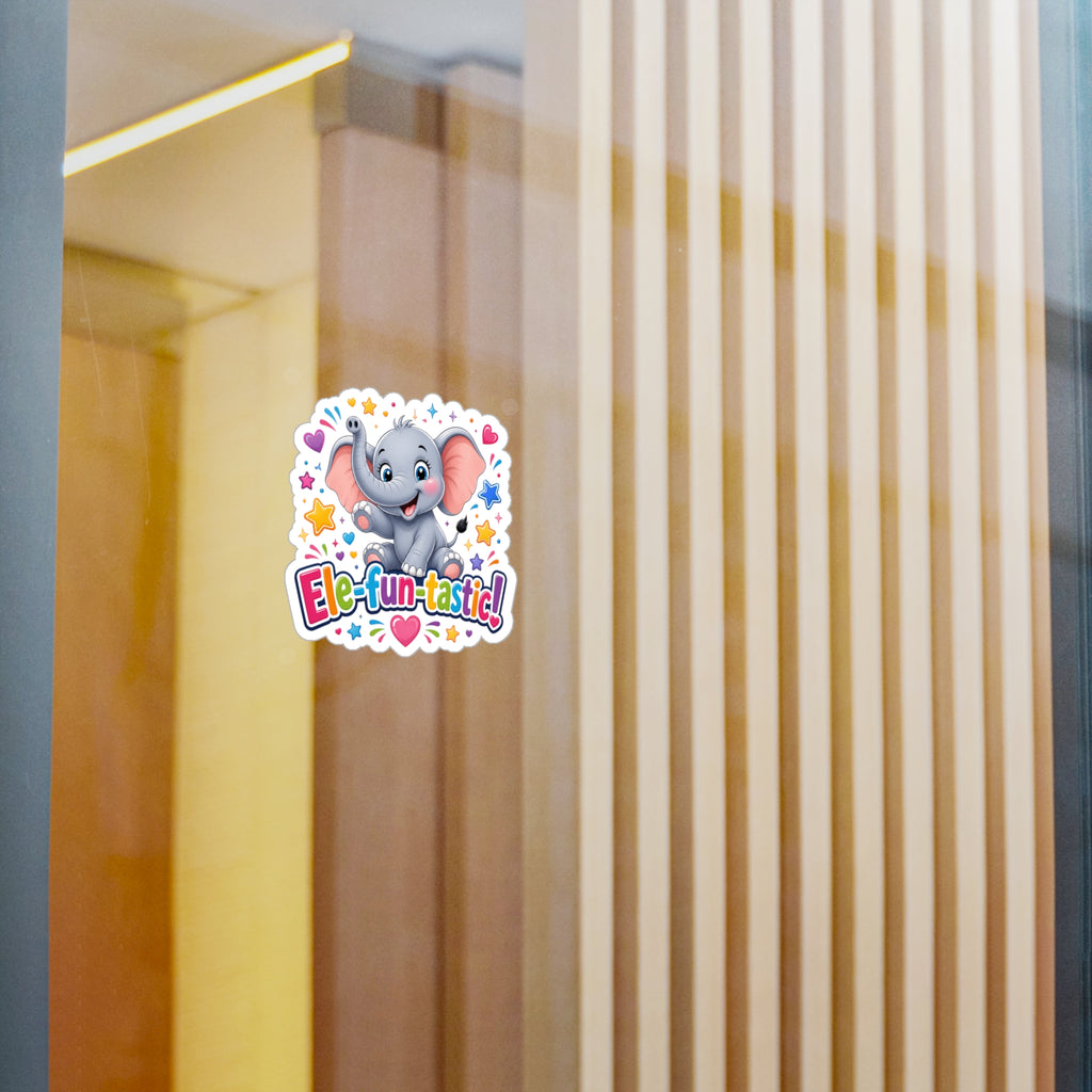 Ele-fun-tastic! Cute Baby Elephant Kiss-Cut Vinyl Sticker