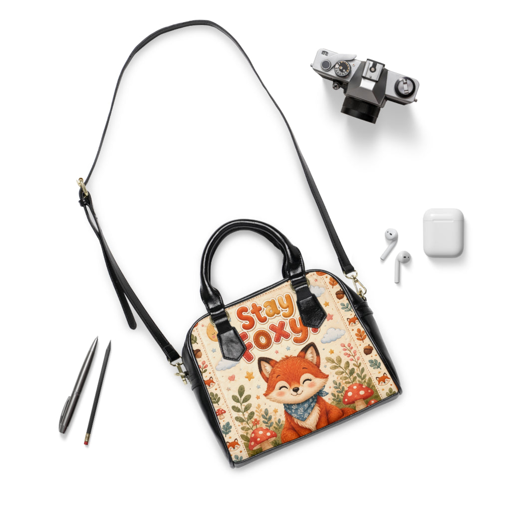 Stay Foxy Shoulder Handbag — Cute Fox Purse for Women, Autumn Woodland Tote