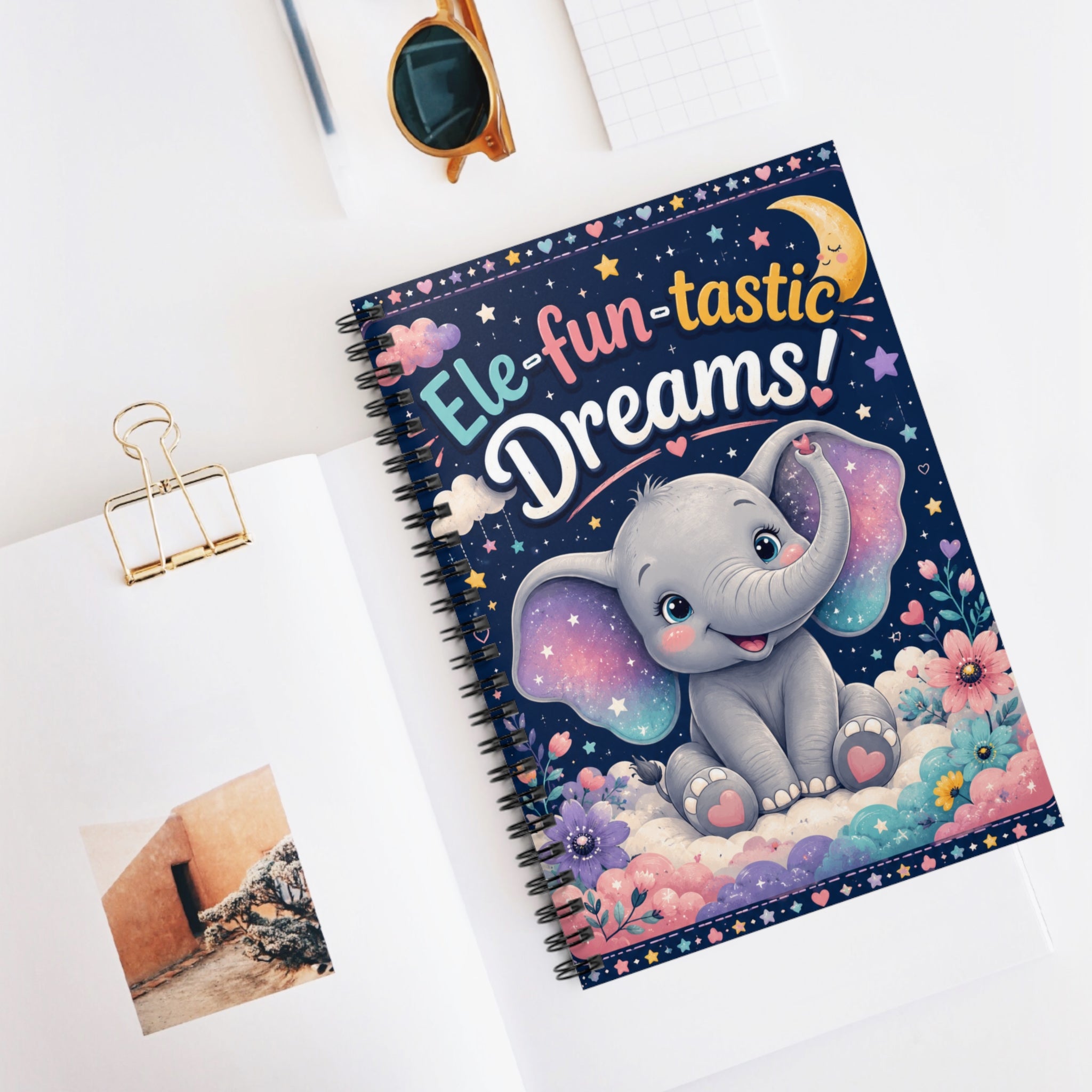 Ele-fun-tastic Dreams! Cute Elephant Spiral Notebook - Ruled Journal for Kids & Baby Shower Gift