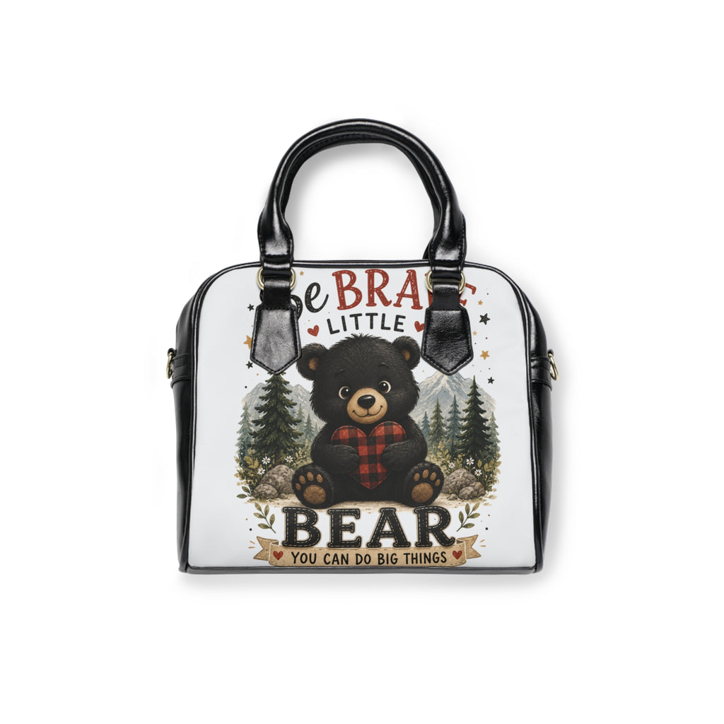 Shoulder Handbag — Brave Little Bear Cute Bear Tote Purse (You Can Do Big Things)