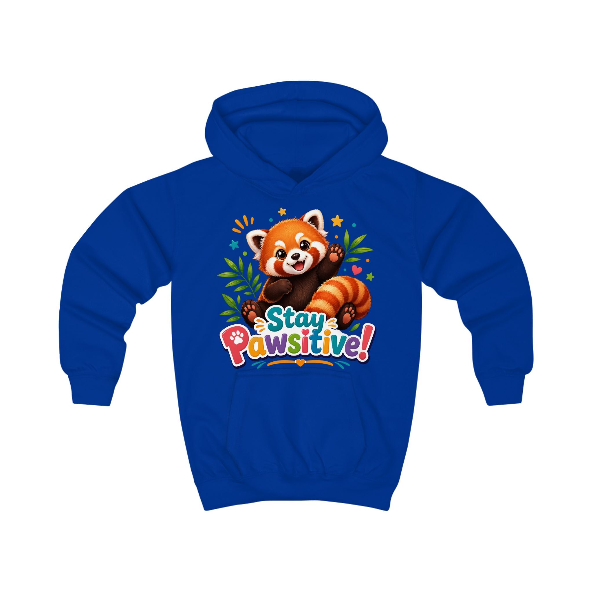 Red Panda 'Stay Pawsitive' Hoodie | Kids Animal Cute Motivational Sweatshirt