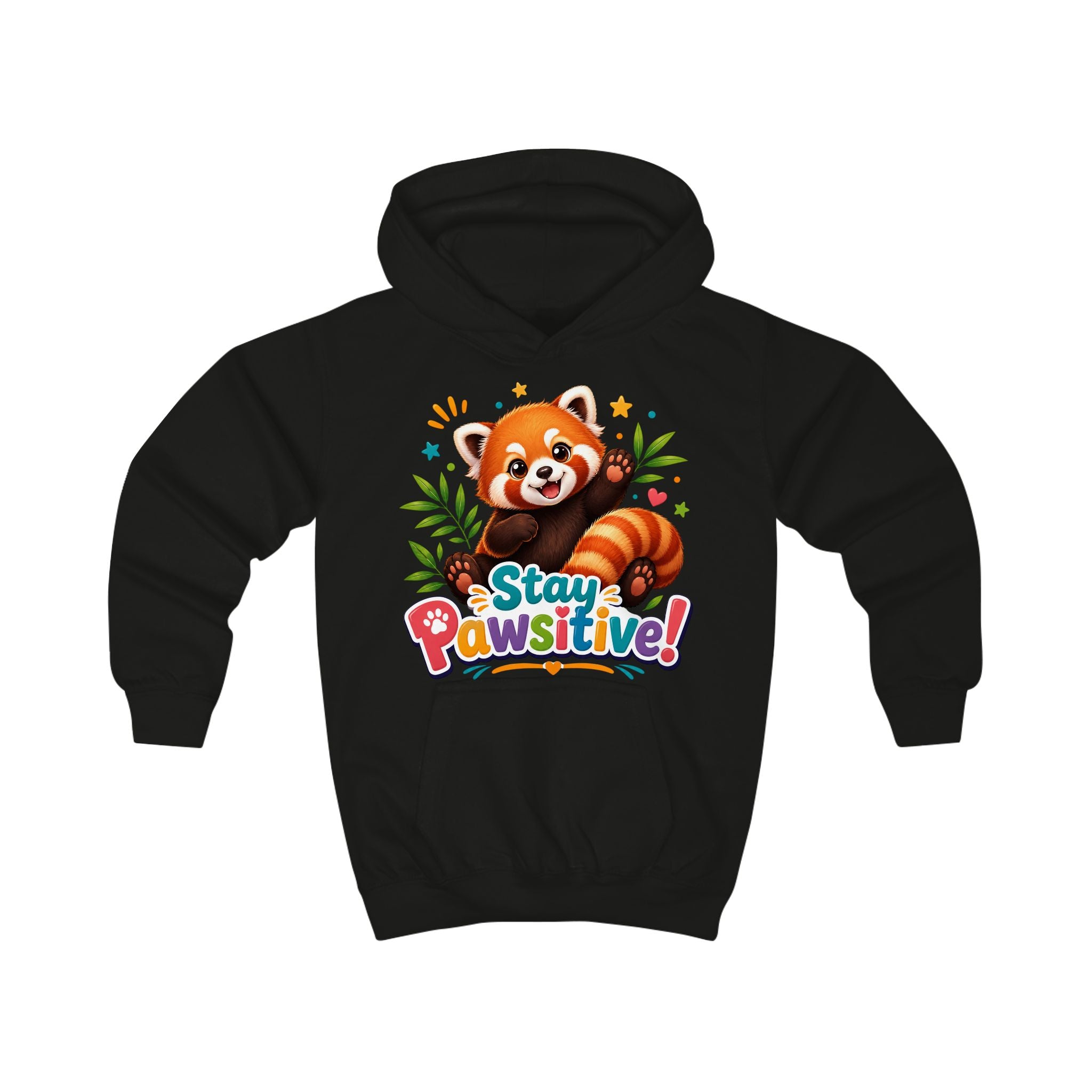 Red Panda 'Stay Pawsitive' Hoodie | Kids Animal Cute Motivational Sweatshirt