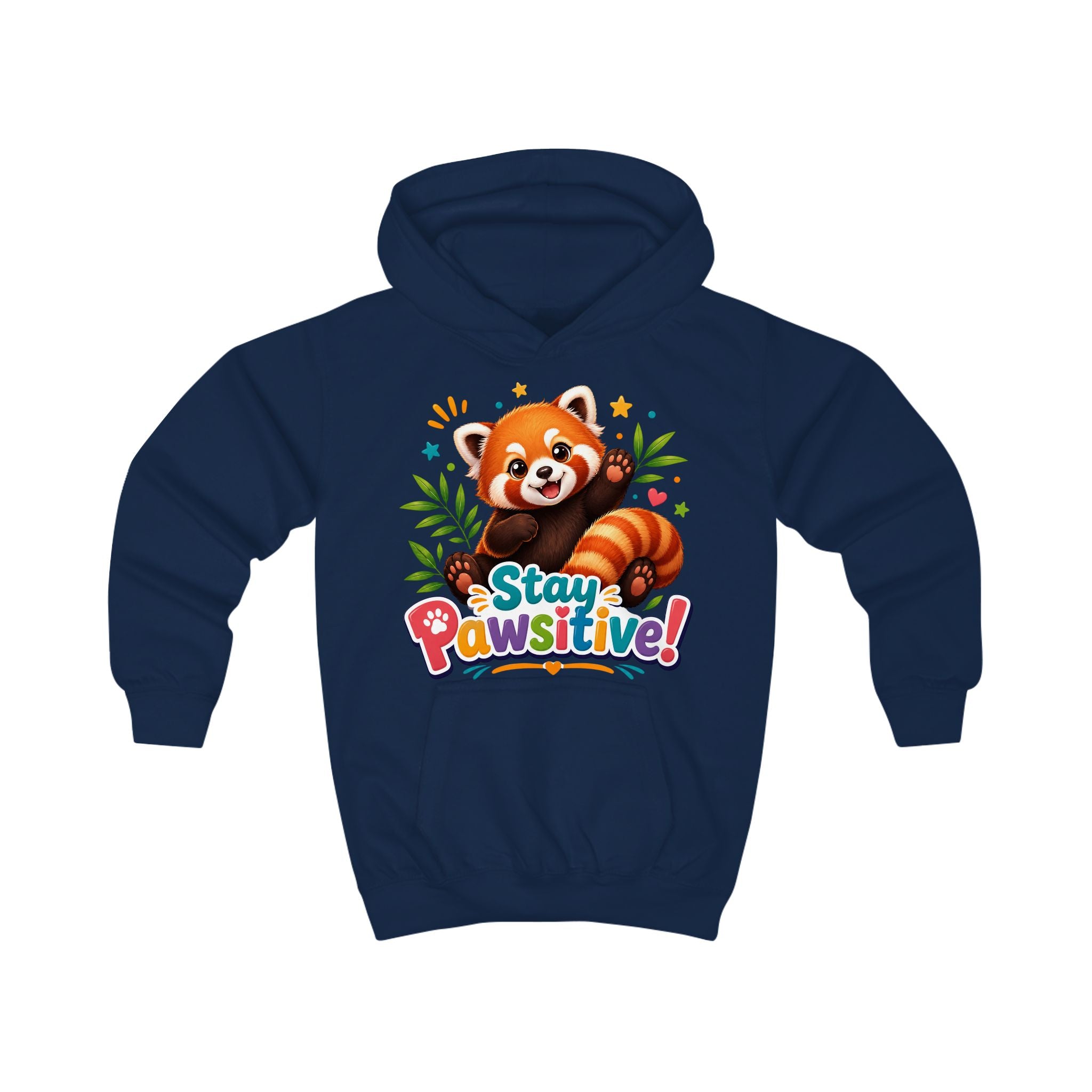 Red Panda 'Stay Pawsitive' Hoodie | Kids Animal Cute Motivational Sweatshirt