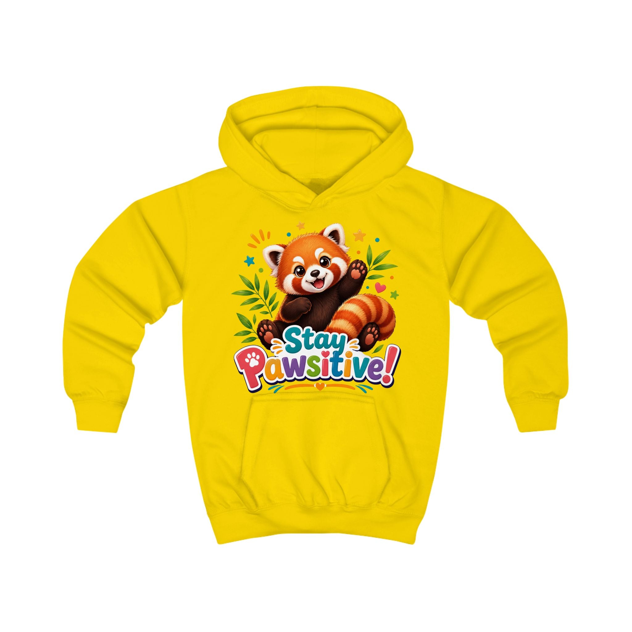 Red Panda 'Stay Pawsitive' Hoodie | Kids Animal Cute Motivational Sweatshirt