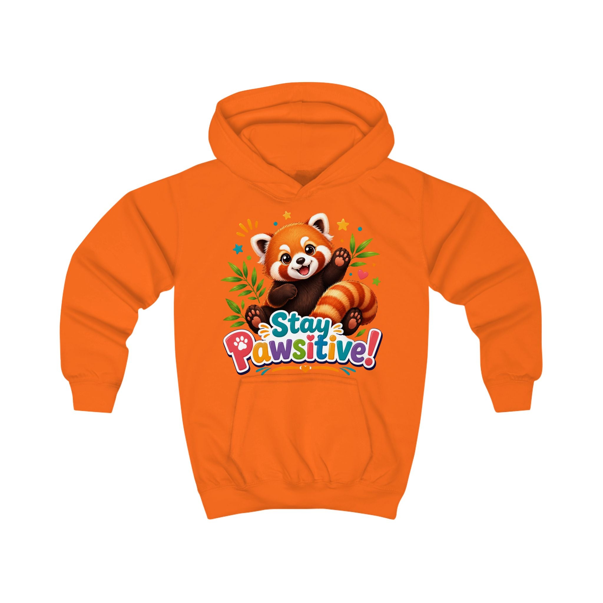 Red Panda 'Stay Pawsitive' Hoodie | Kids Animal Cute Motivational Sweatshirt