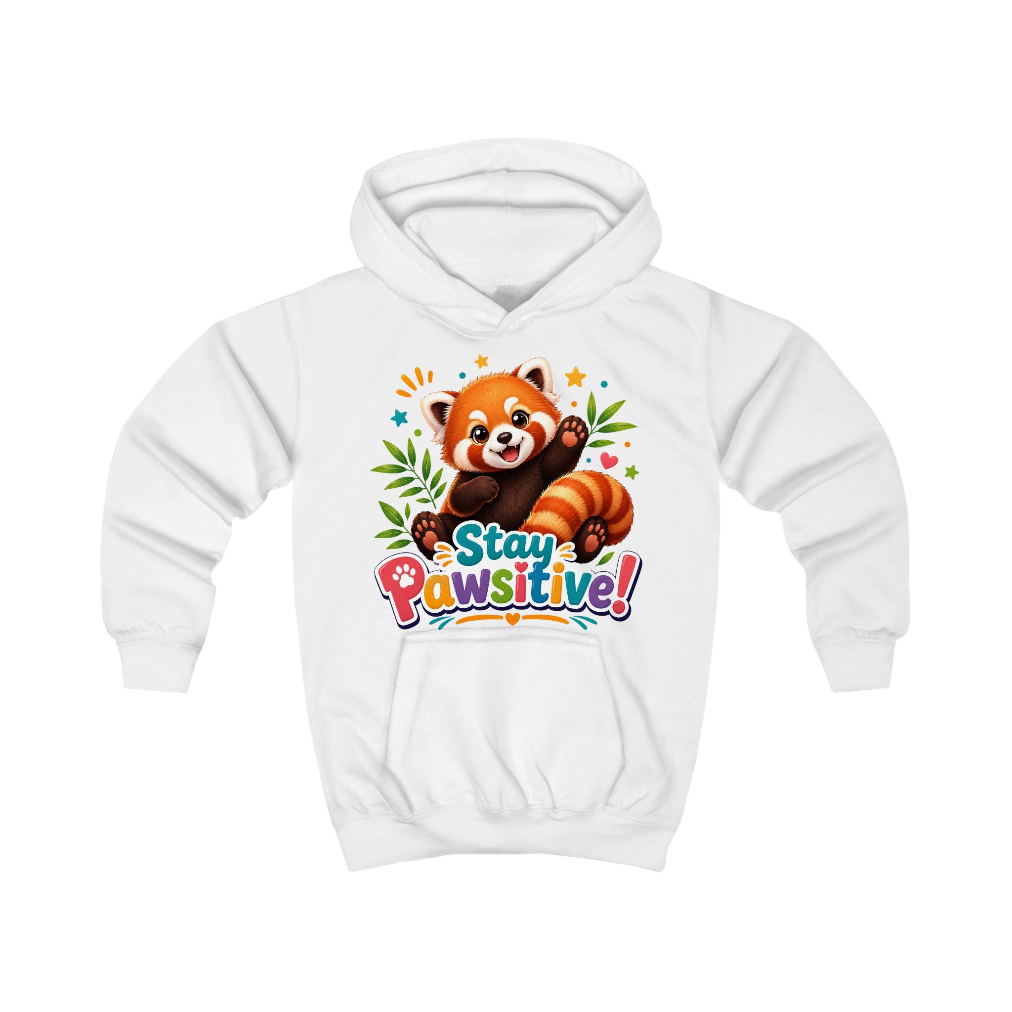 Red Panda 'Stay Pawsitive' Hoodie | Kids Animal Cute Motivational Sweatshirt