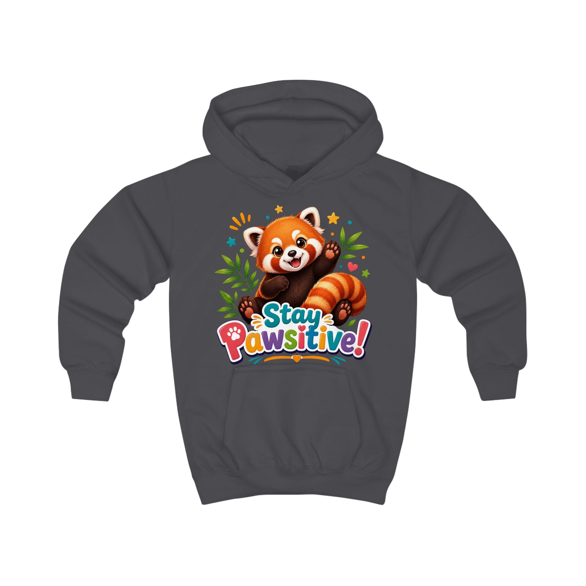 Red Panda 'Stay Pawsitive' Hoodie | Kids Animal Cute Motivational Sweatshirt