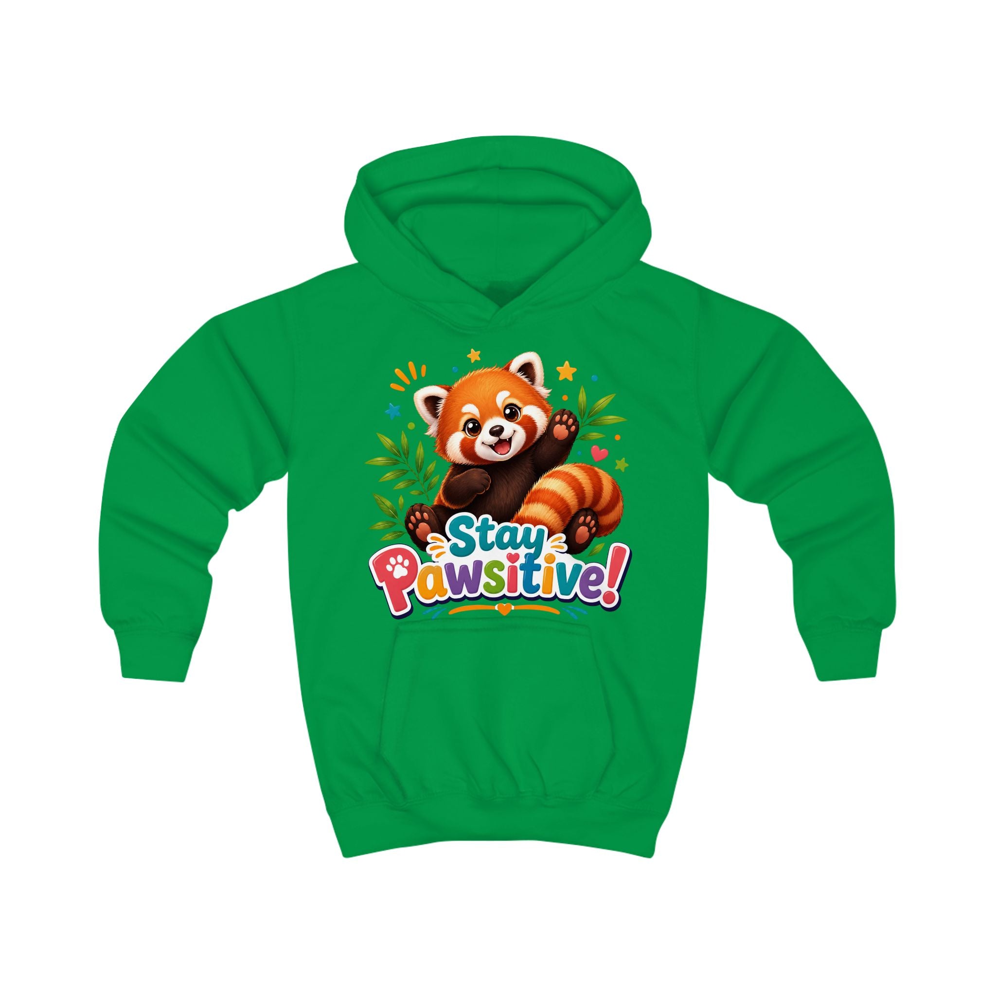 Red Panda 'Stay Pawsitive' Hoodie | Kids Animal Cute Motivational Sweatshirt