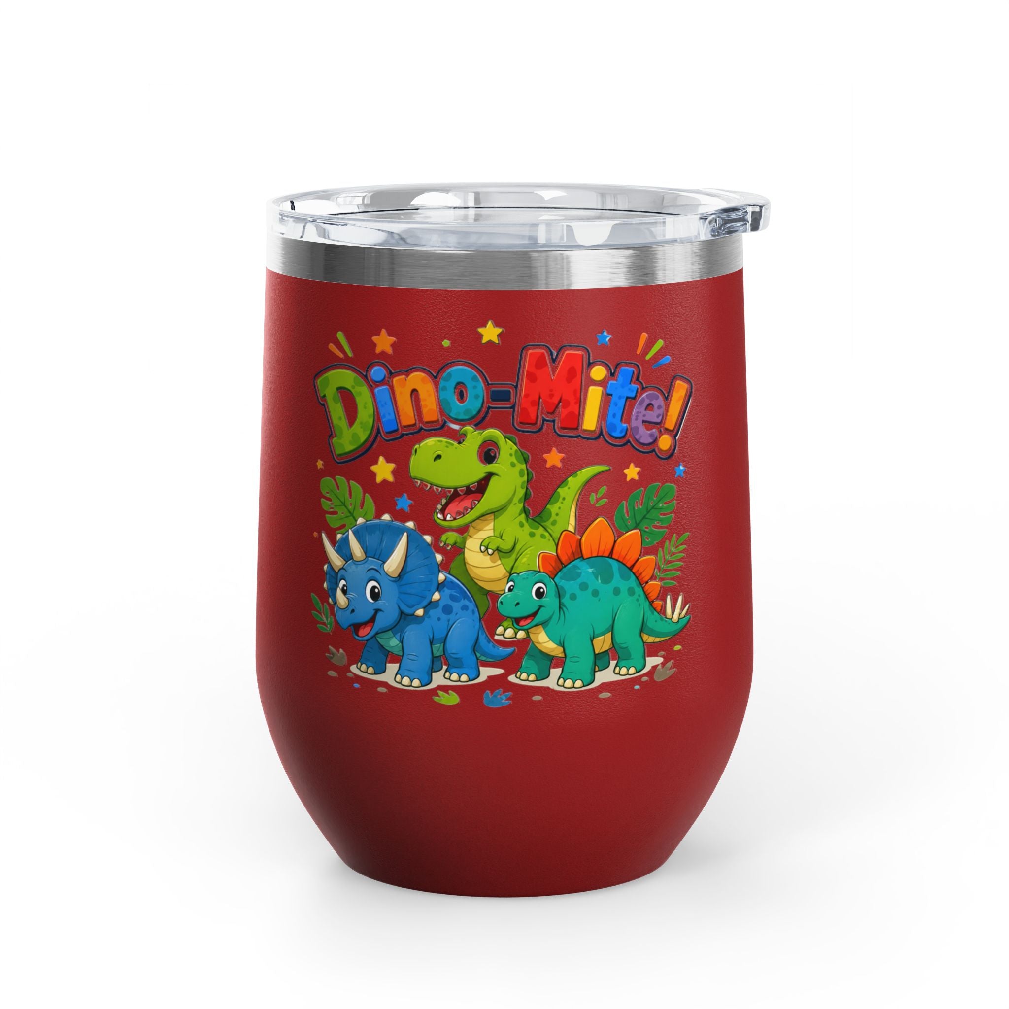 "Dino-Mite!" Cute Kids Dinosaur 12oz Insulated Tumbler