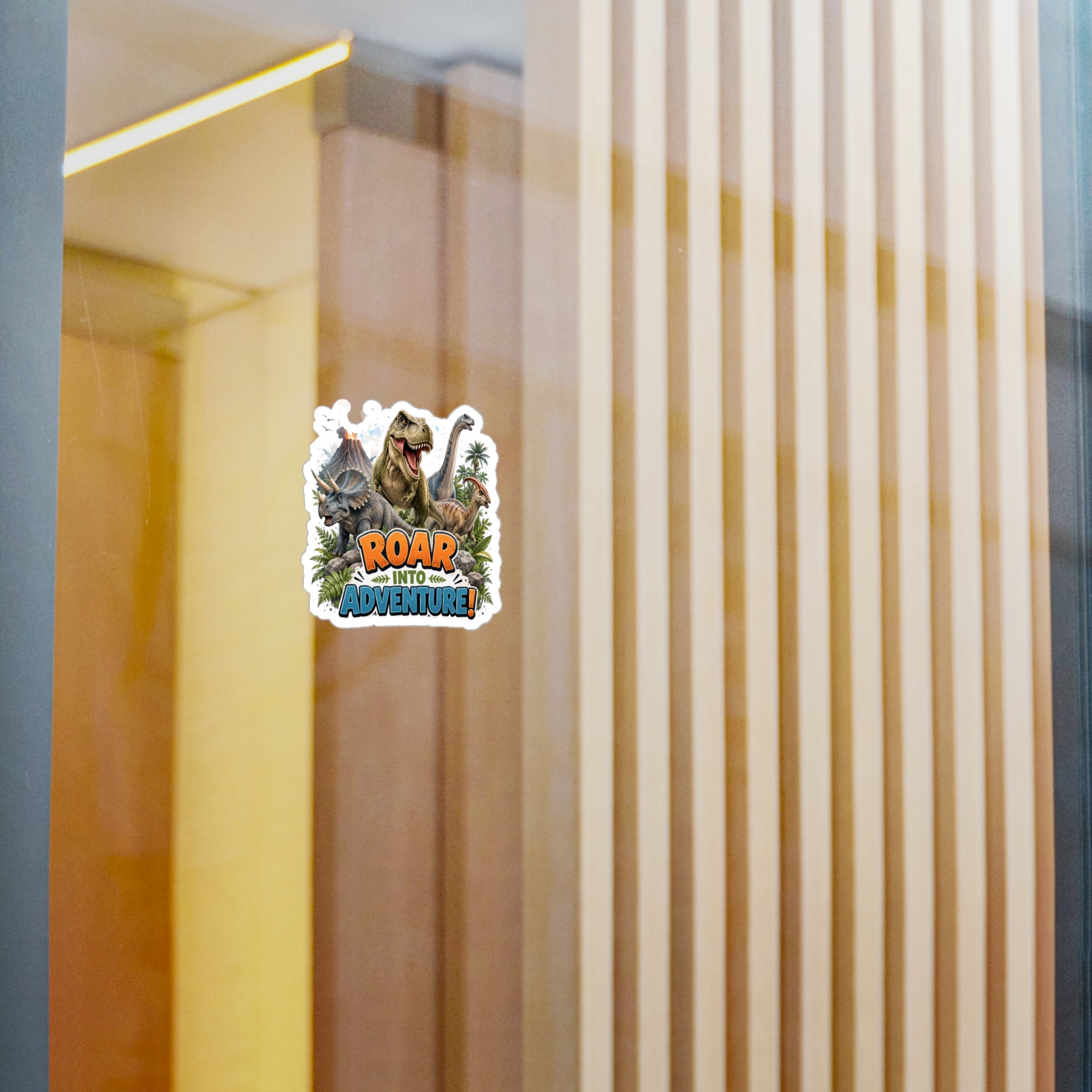 Roar Into Adventure! Dinosaur Kiss-Cut Vinyl Sticker