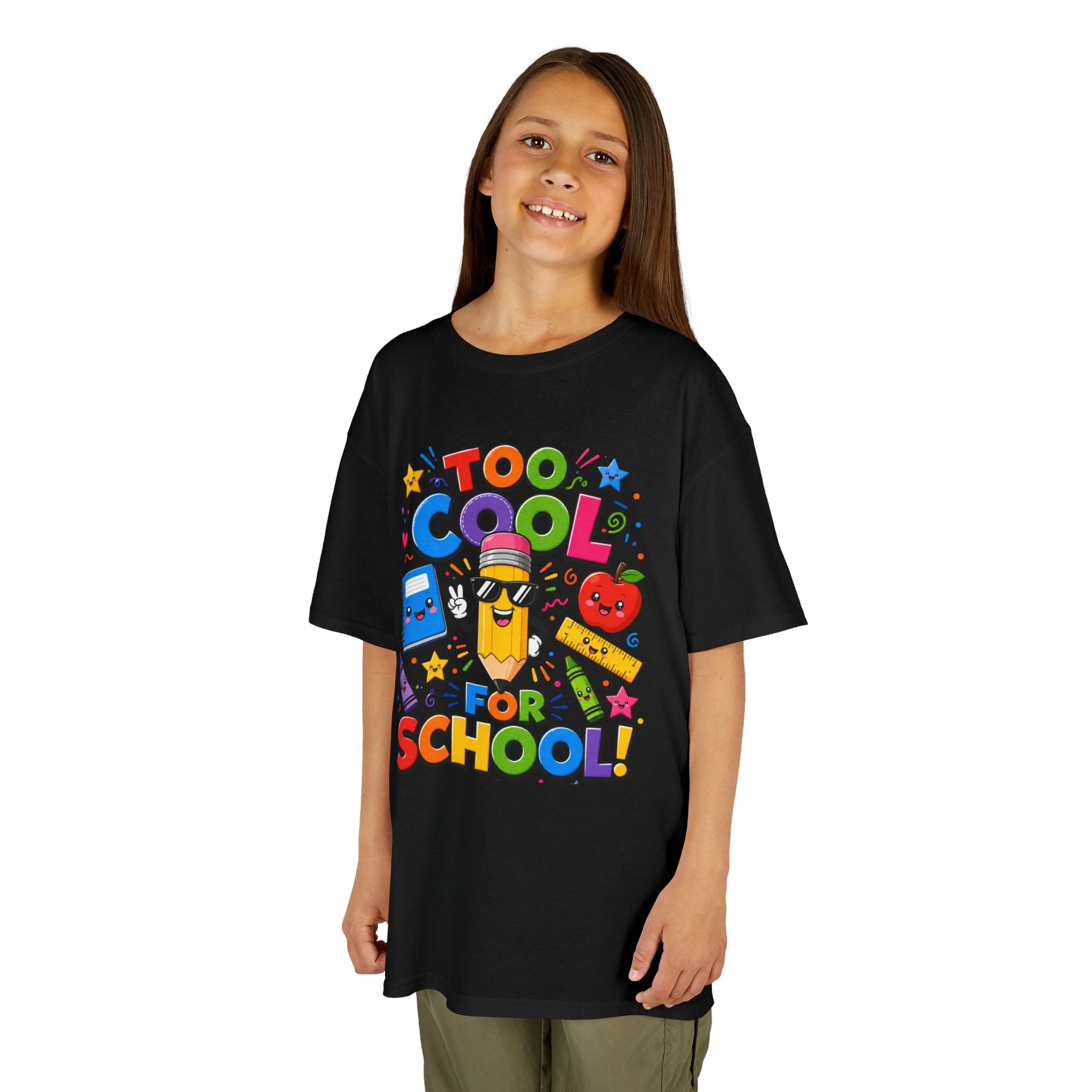 Too Cool For School Kids Tee | Cute Pencil School Supplies Back to School
