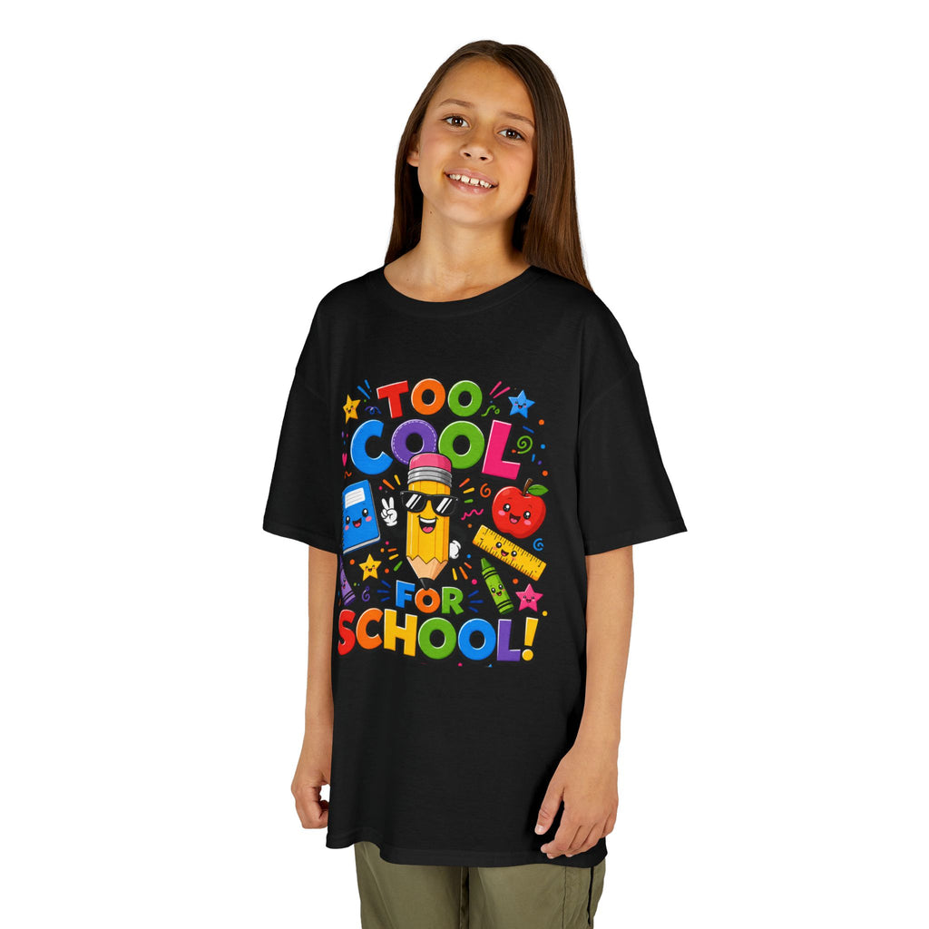 Too Cool For School Kids Tee | Cute Pencil School Supplies Back to School