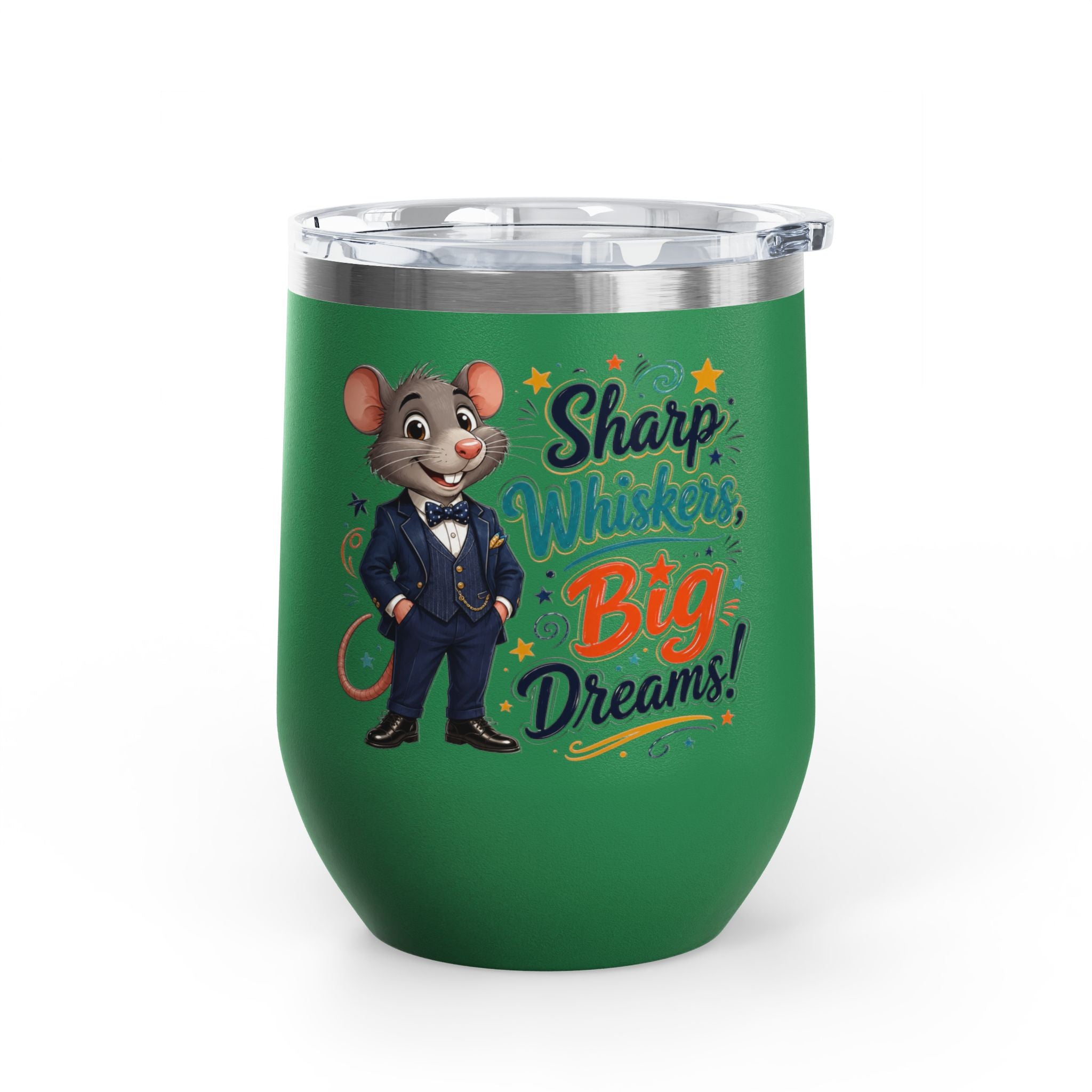 "Sharp Whiskers, Big Dreams" Mouse Design, 12oz Insulated