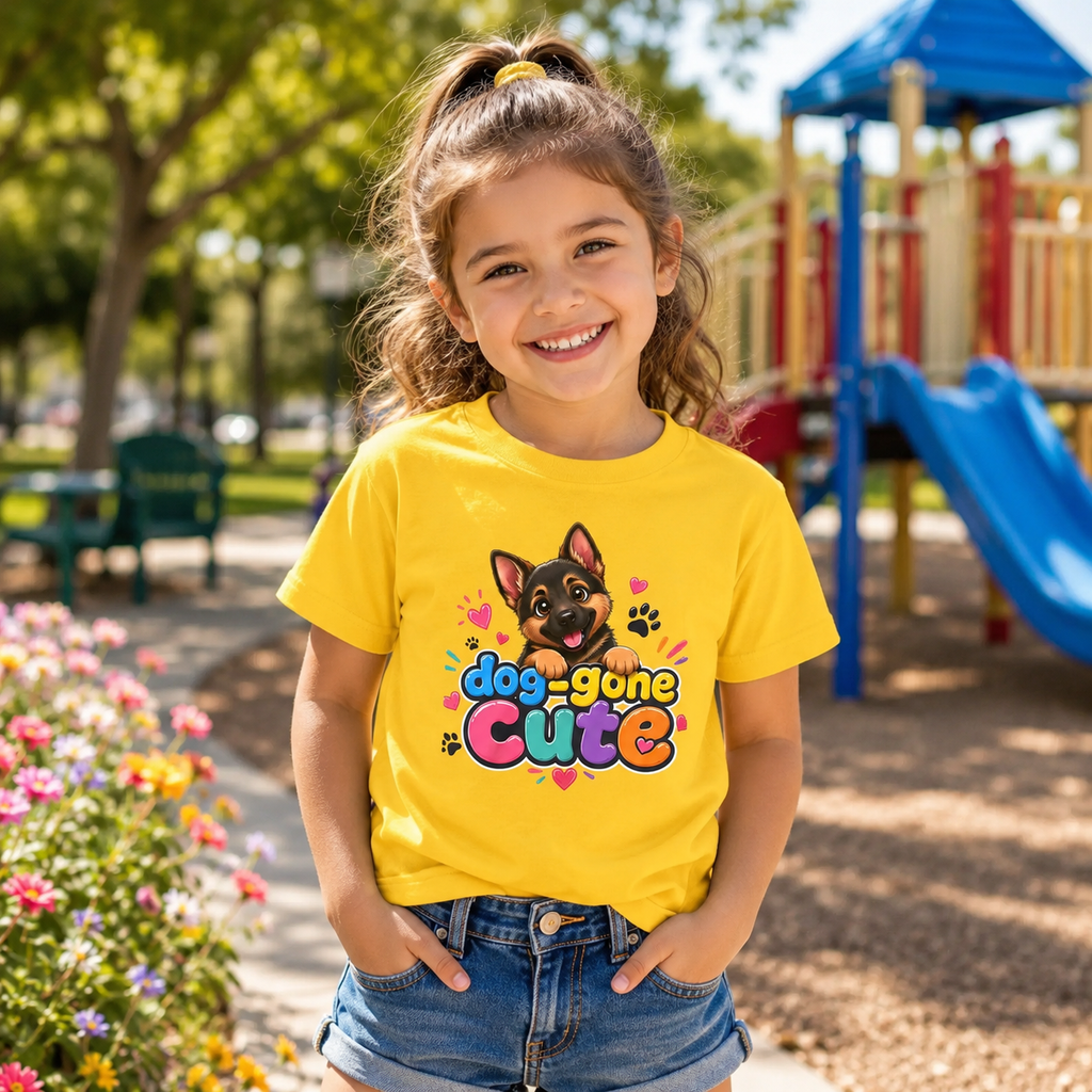 Kids T-Shirt — "Dog-Gone Cute" German Shepherd Puppy Tee