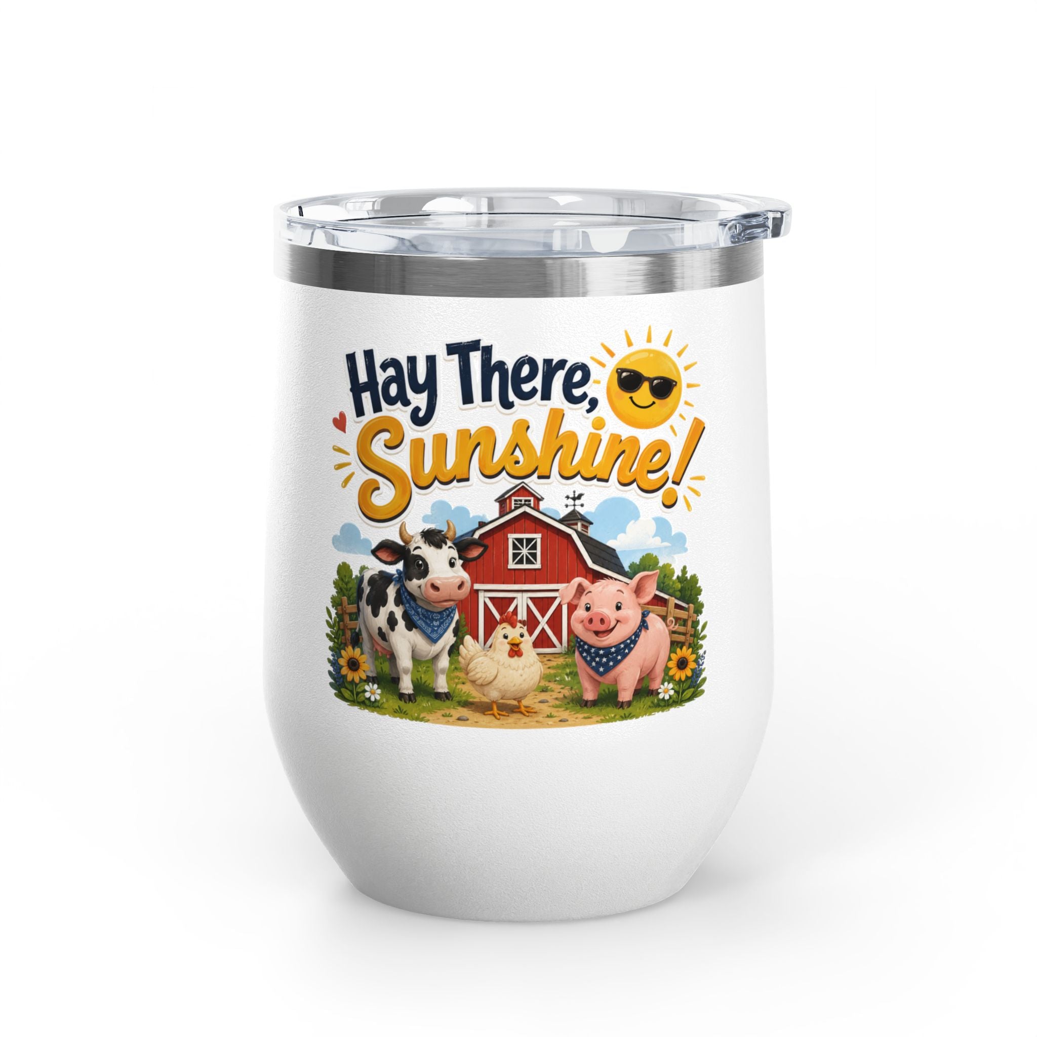 "Hay There, Sunshine!" Farm Animal 12oz Insulated Cup