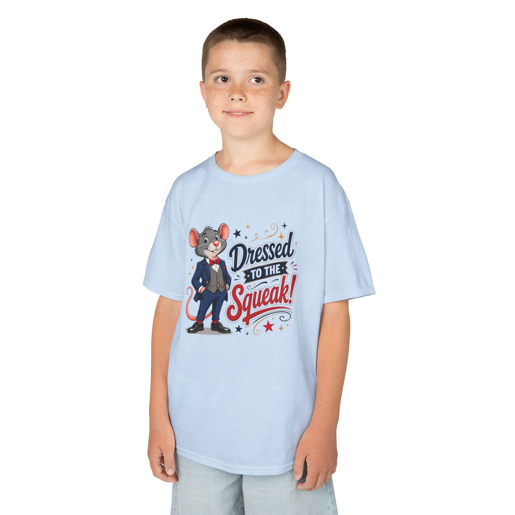 Kids Tee — "Dressed to the Squeak" Cartoon Mouse Graphic