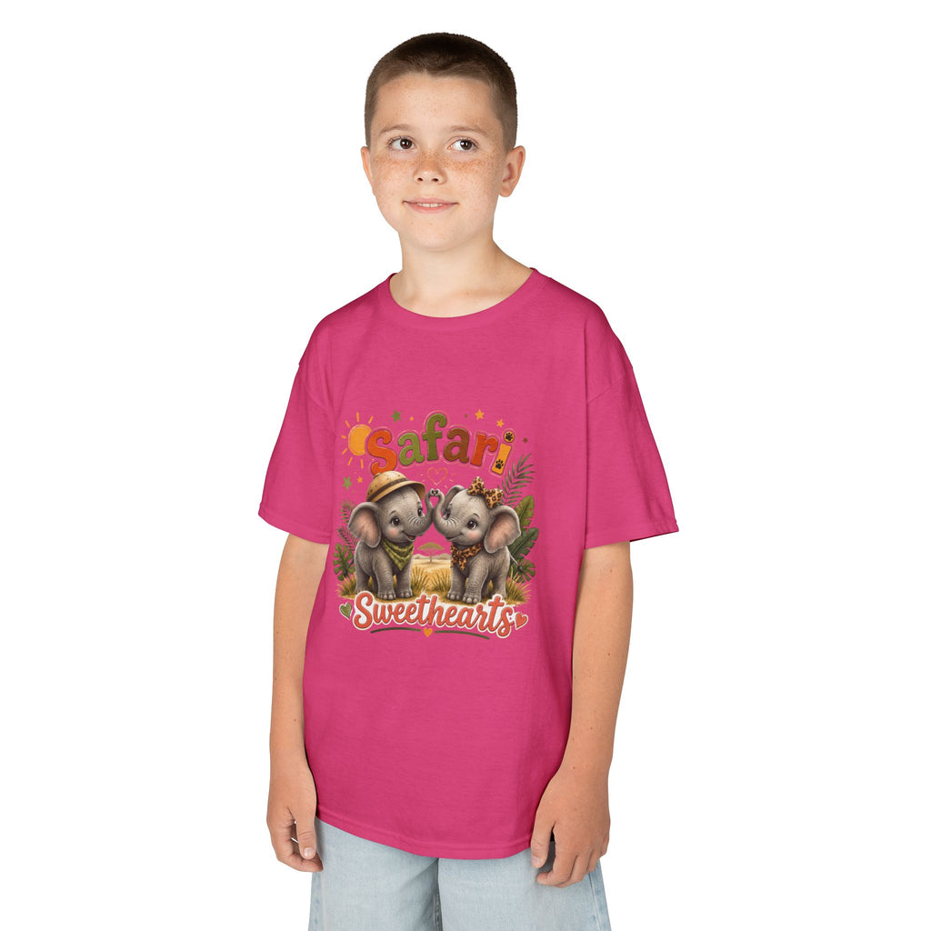 Kids Safari Sweethearts Tee — Cute Elephant Jungle Graphic T-Shirt