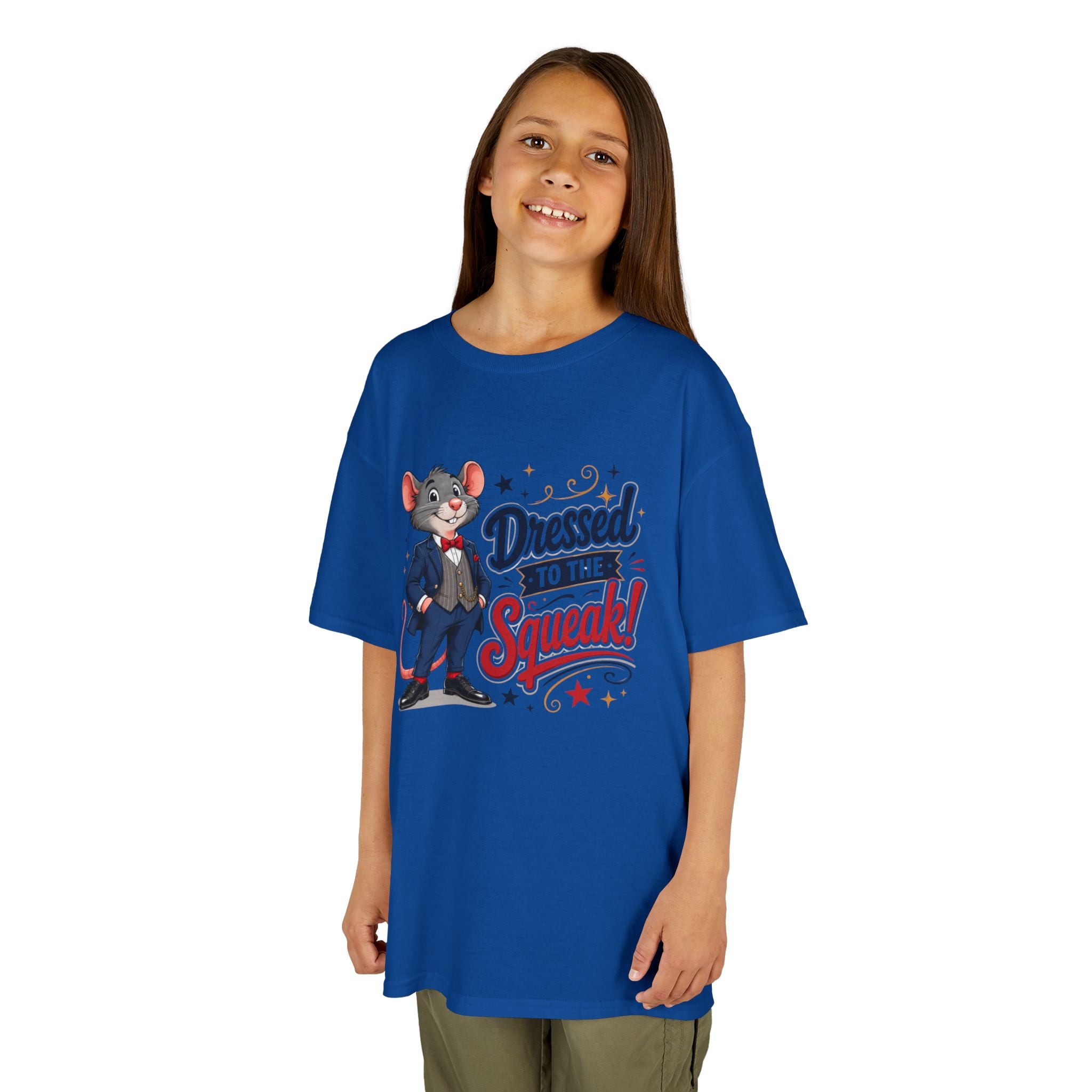 Kids Tee — "Dressed to the Squeak" Cartoon Mouse Graphic