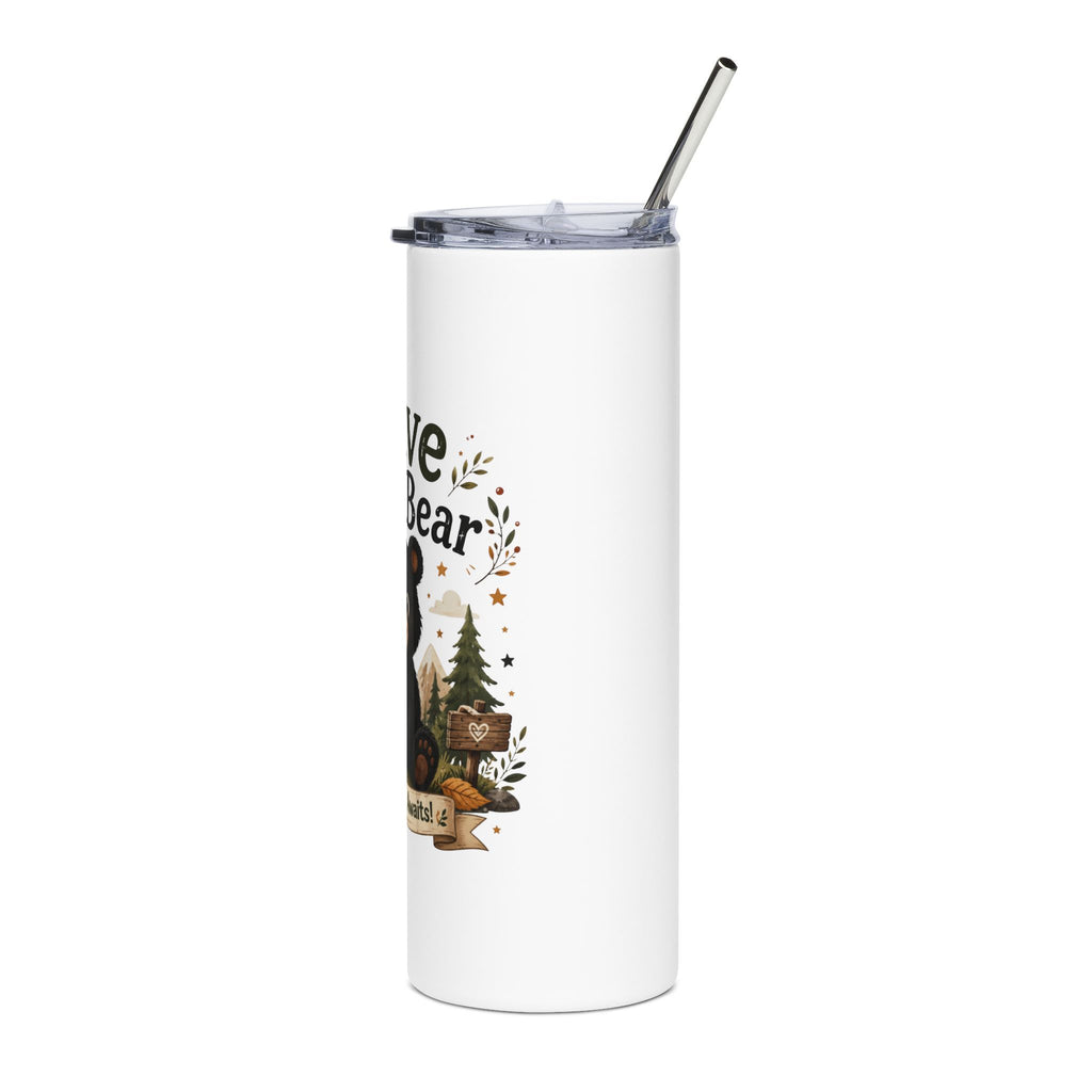 Brave Little Bear 20oz Stainless Steel Tumbler — Adventure Awaits Cute Bear Design