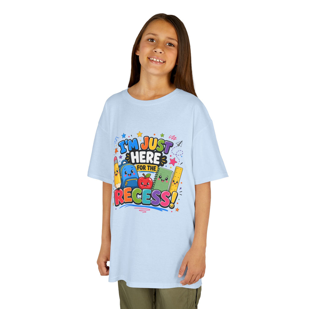 I'm Just Here for Recess Kids T-Shirt | Playful School Graphic Tee