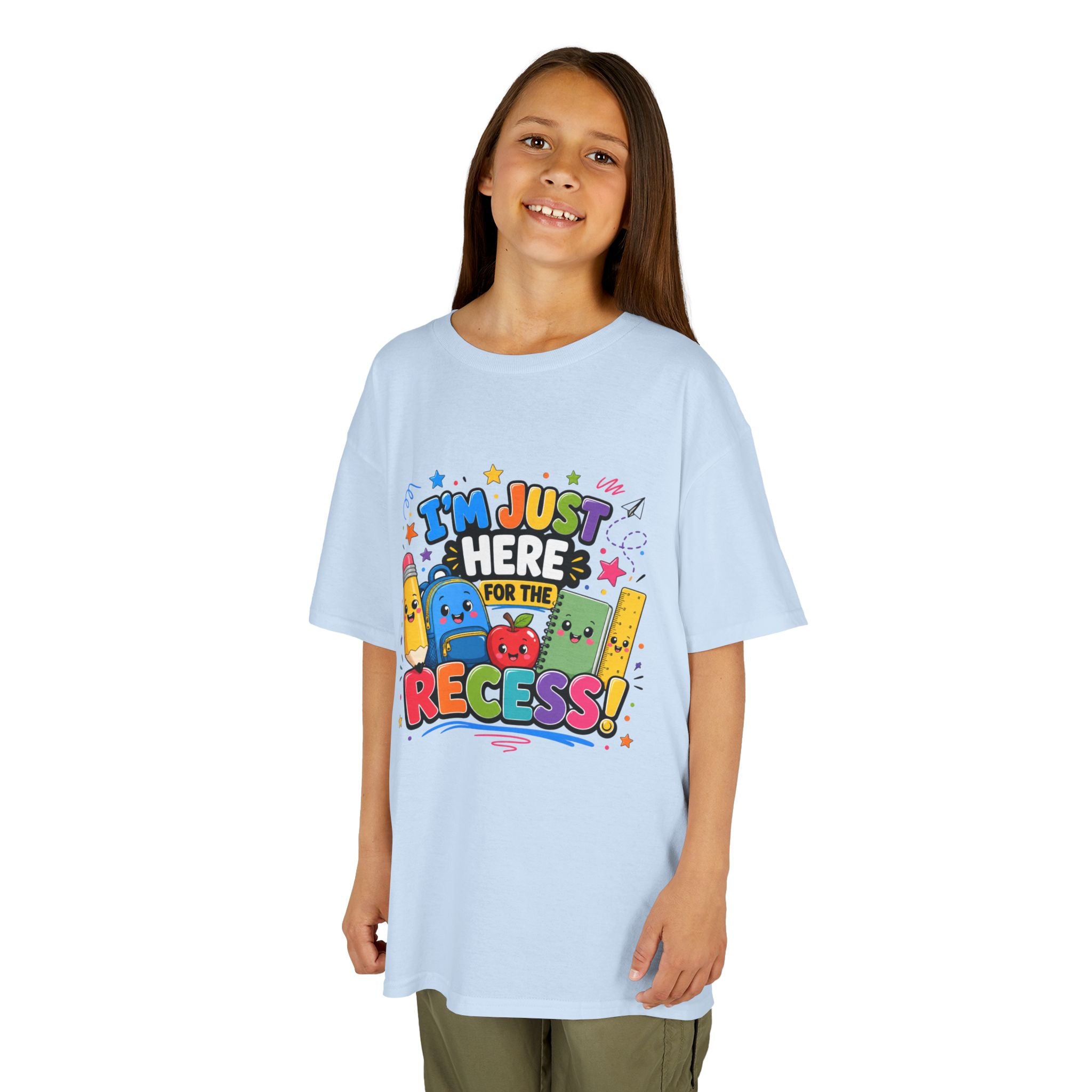 I'm Just Here for Recess Kids T-Shirt | Playful School Graphic Tee
