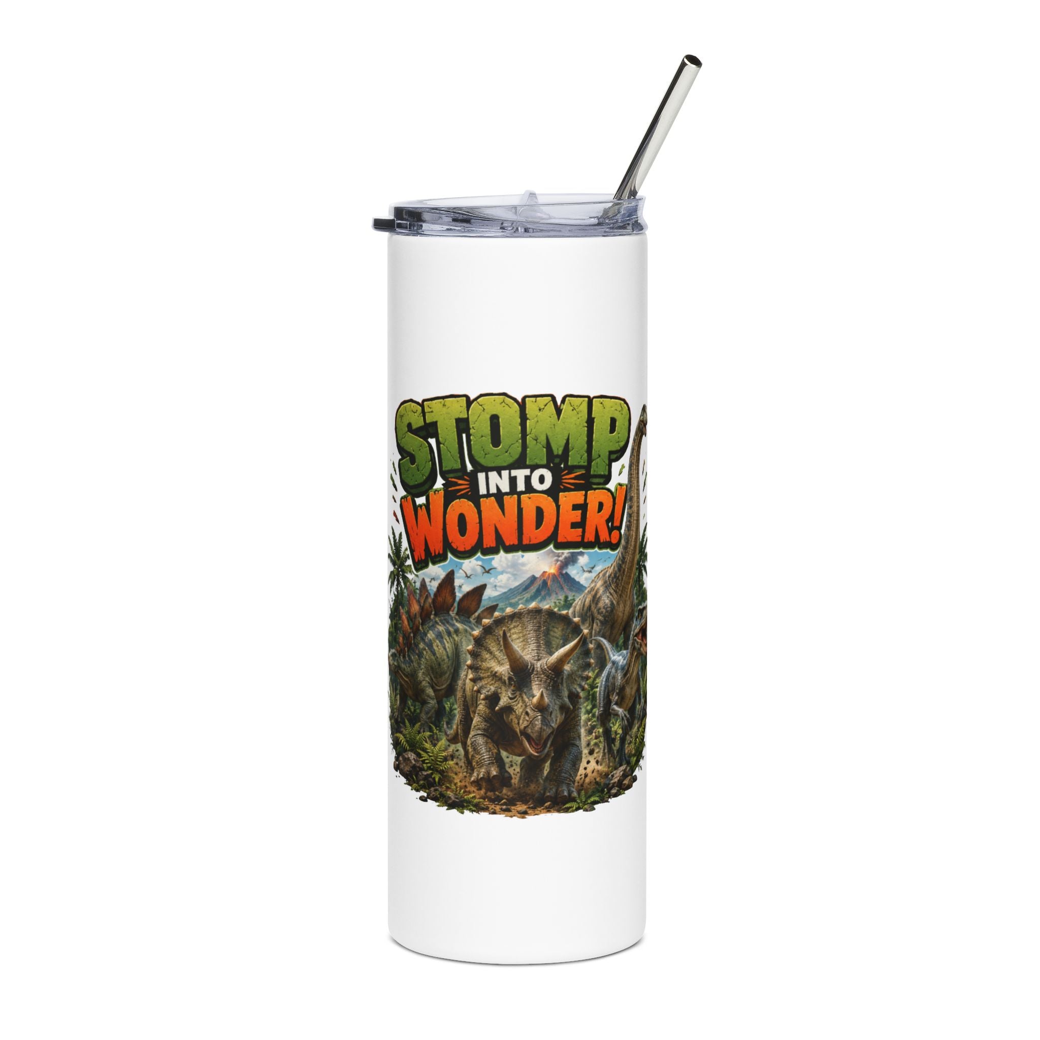 Tumbler - Stomp Into Wonder! Dinosaur 20oz Stainless Steel Travel Cup