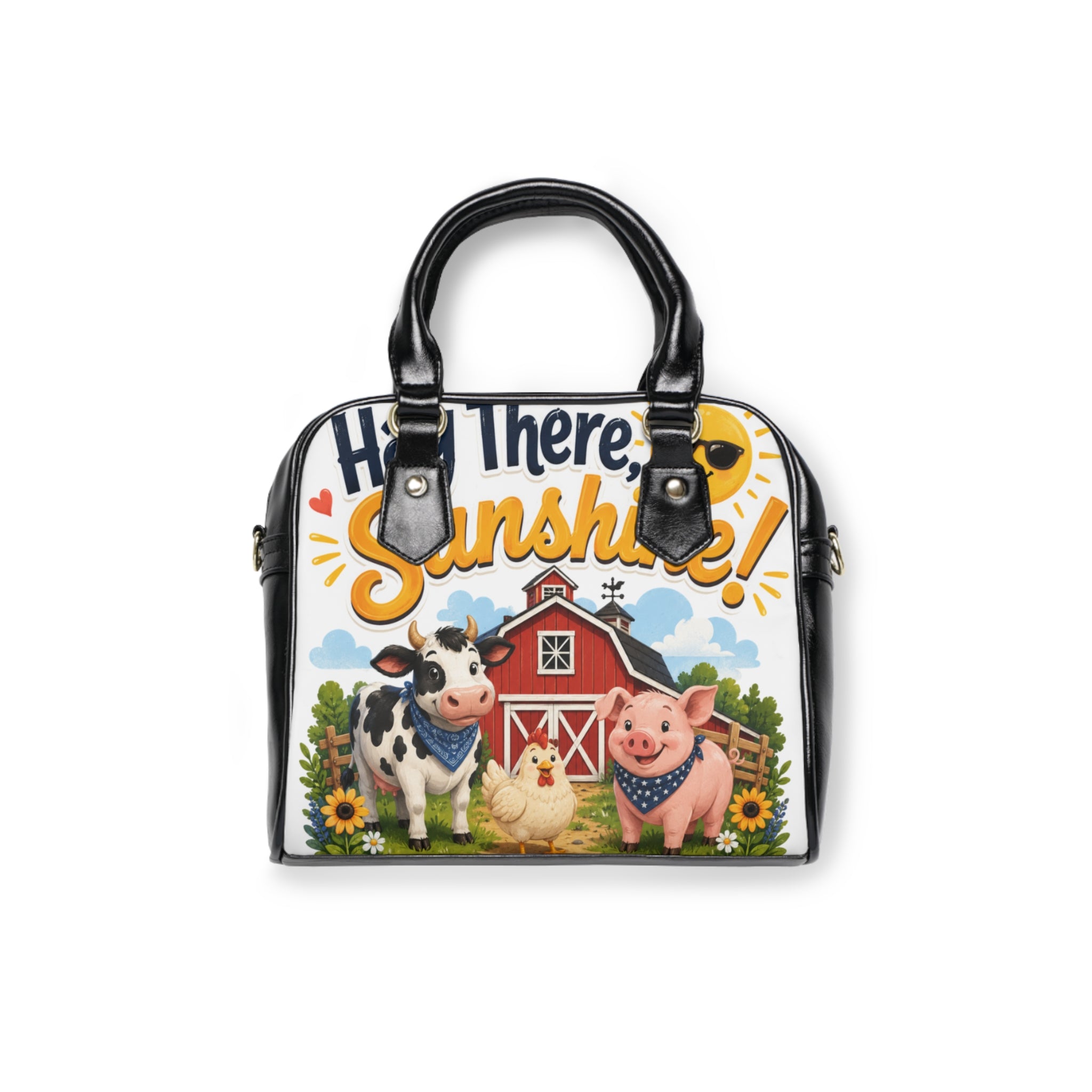 Shoulder Handbag — "Hey There, Sunshine!" Farm Animals Tote