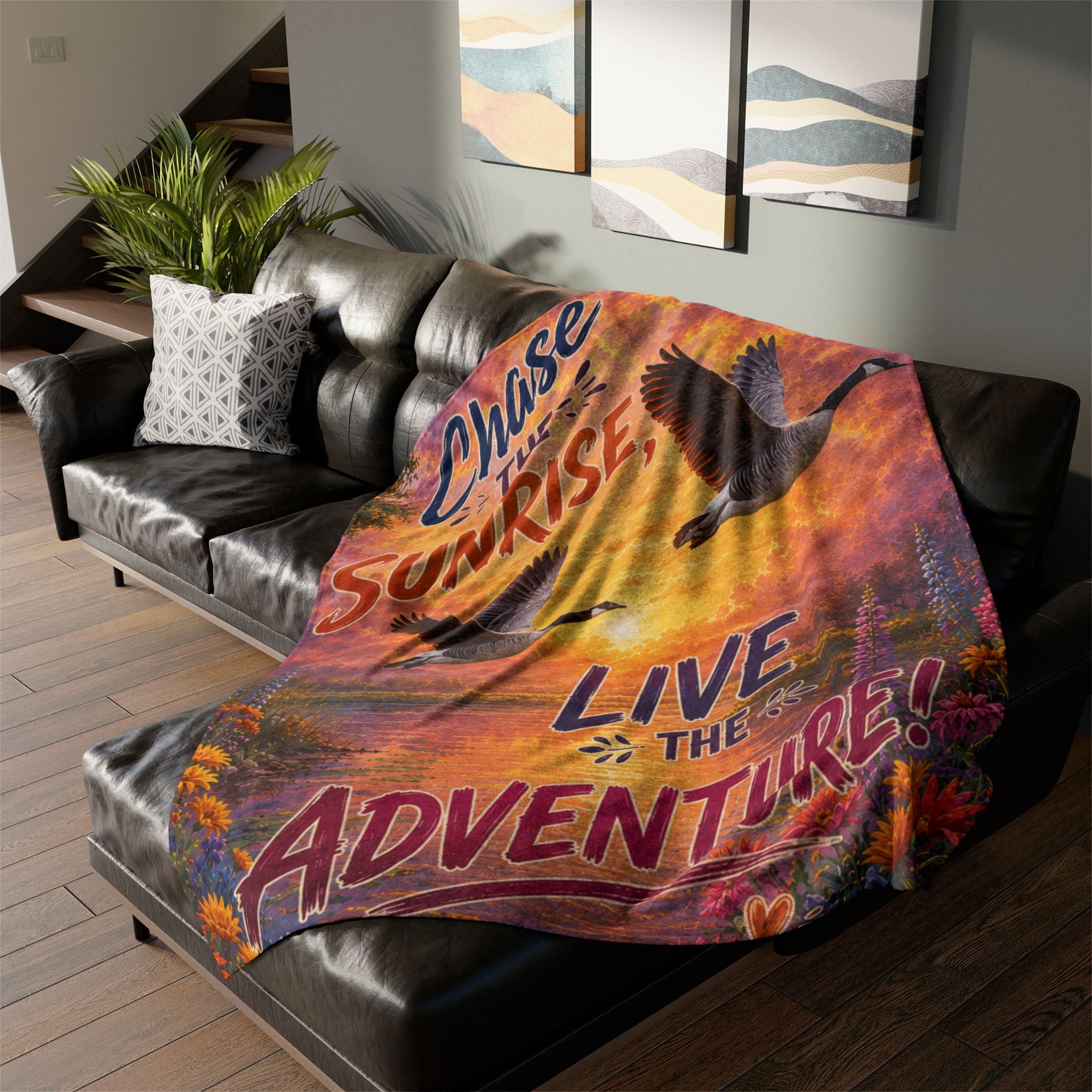 Chase the Sunrise — Adventure Fleece Blanket