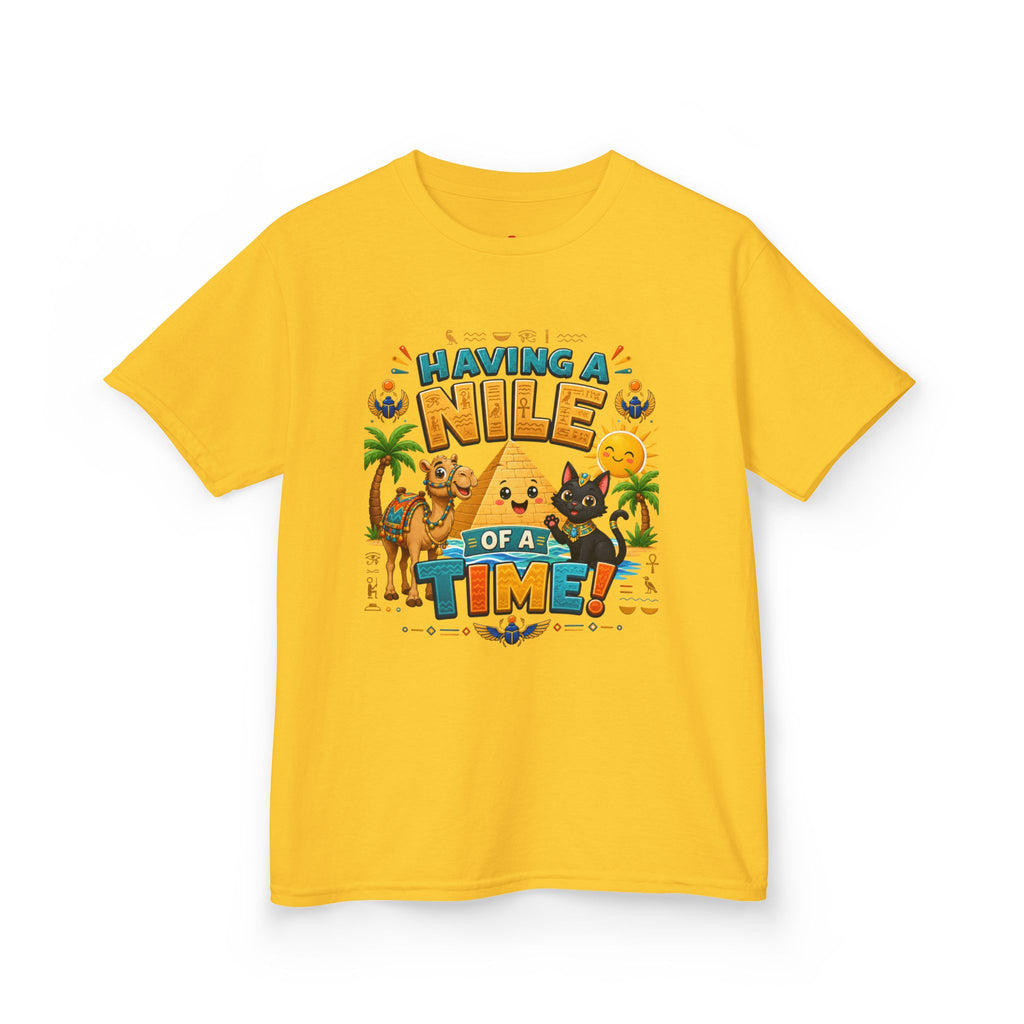 Having a Nile of a Time Kids Tee | Camel Pyramid Desert Cartoon