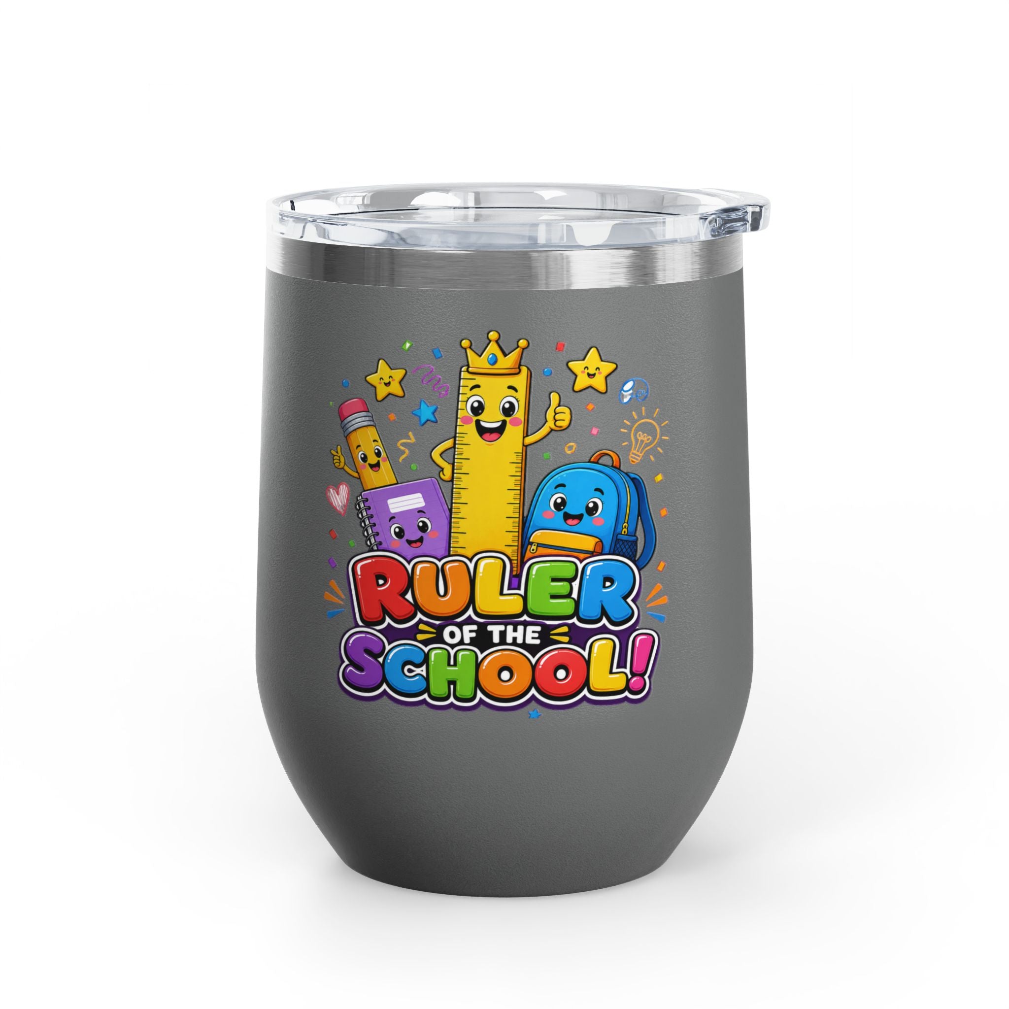 "Ruler of the School" Cute Teacher Gift, 12oz Insulated Cup