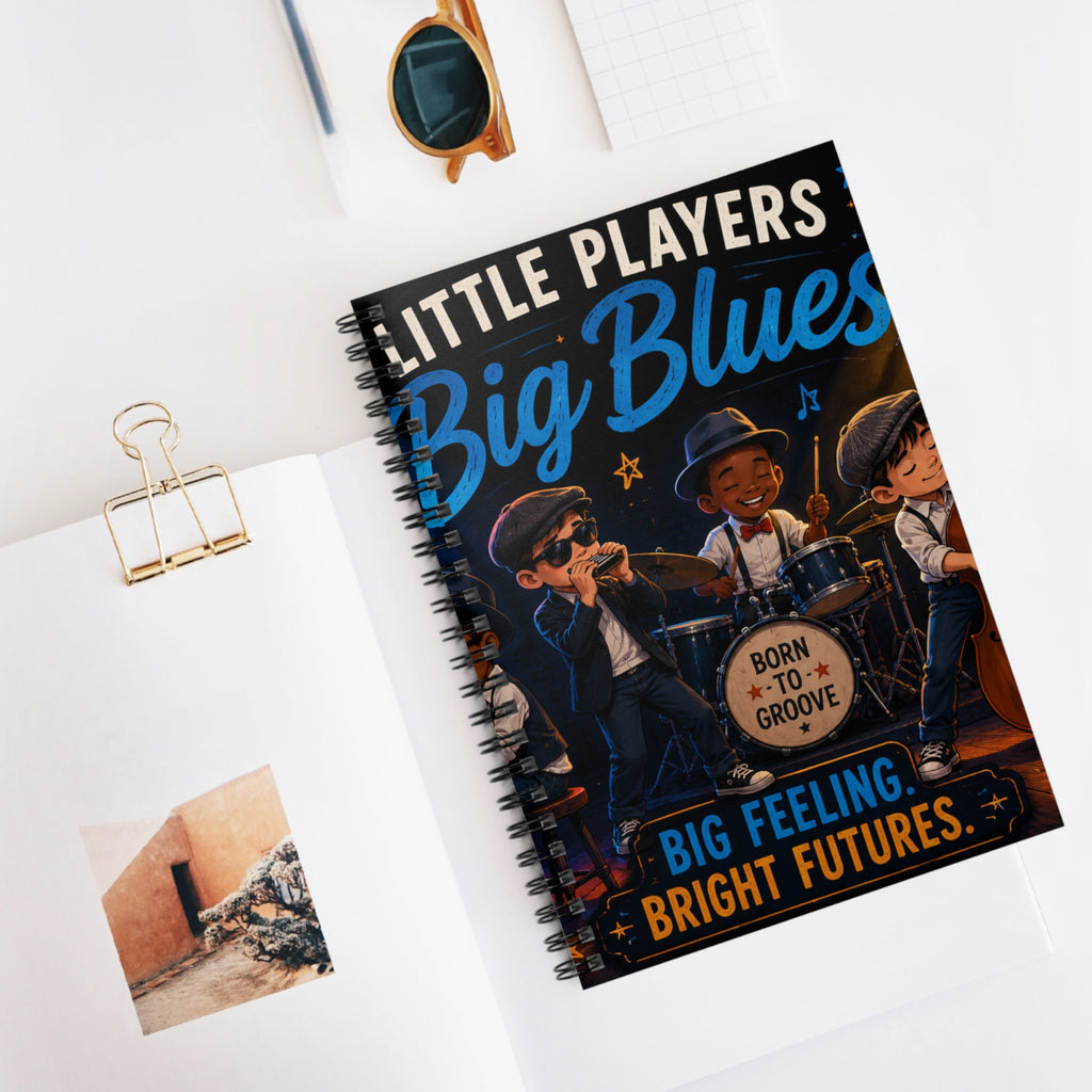 Little Players Big Blues Spiral Notebook — "Born to Groove" Ruled Journal for Kids & Music Lovers
