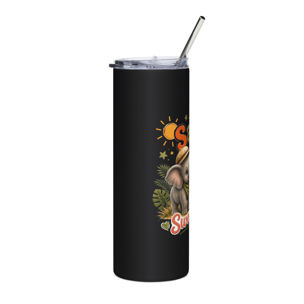 Safari Sweetheart 20oz Stainless Steel Tumbler — Cute Elephant Couple Travel Cup