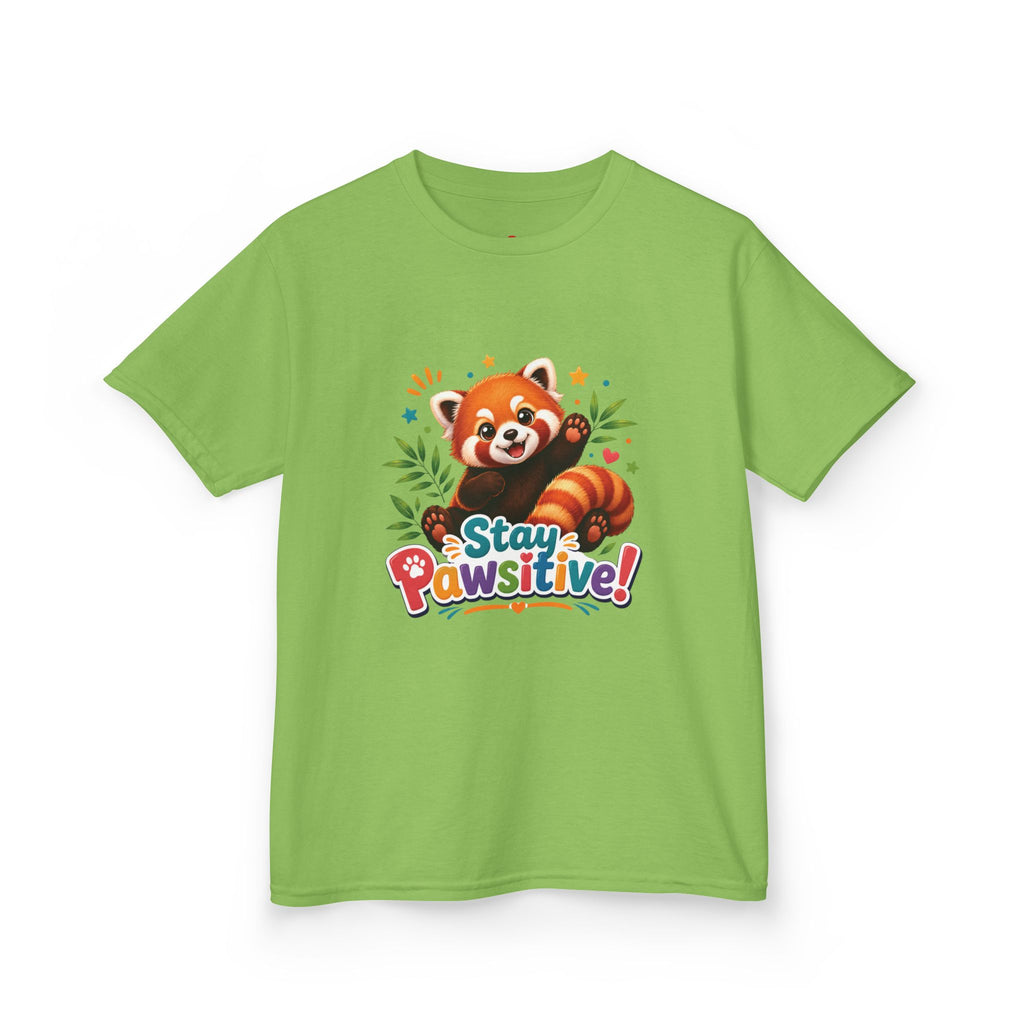 Stay Pawsitive Red Panda Kids Tee | Cute Animal Positive Message