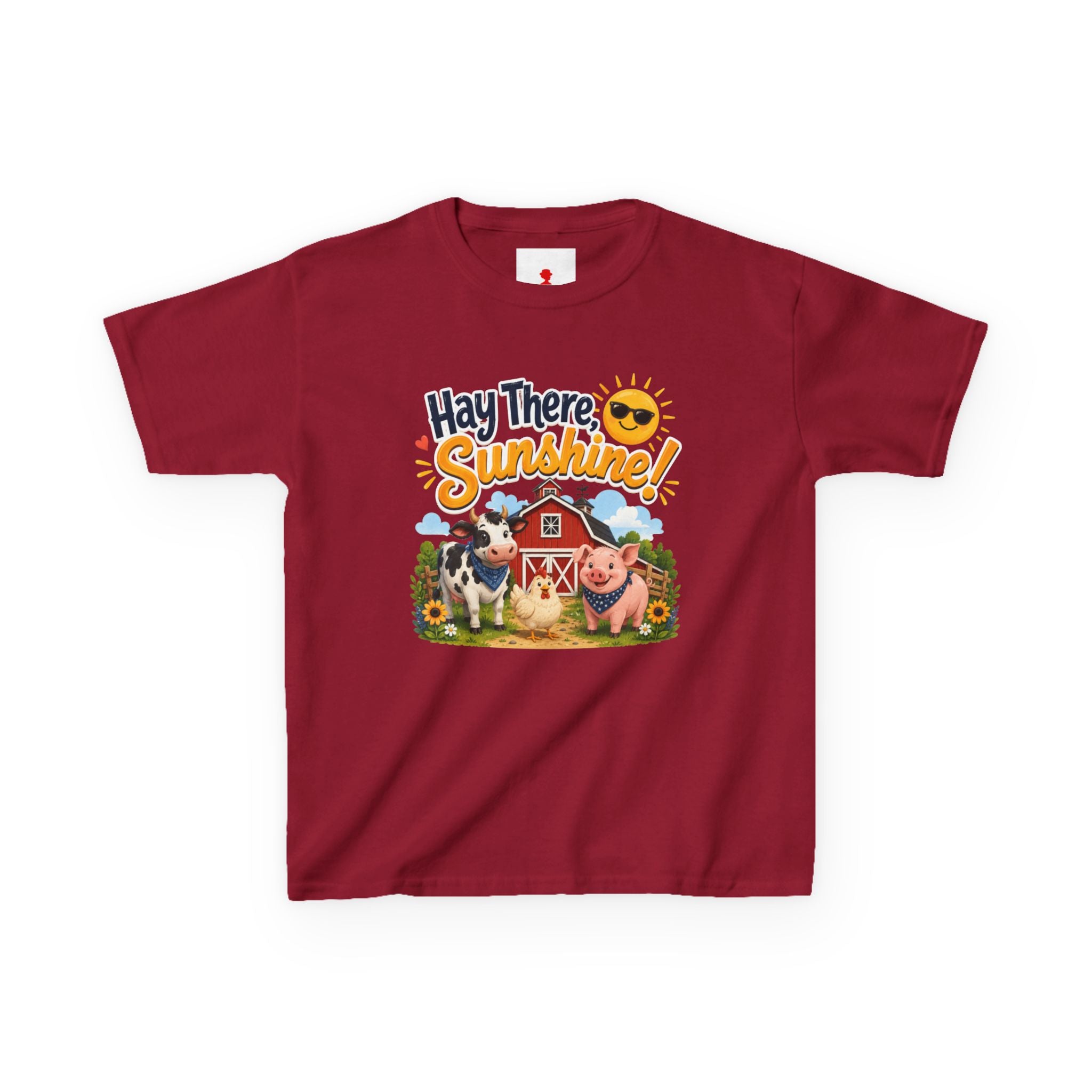 Kids Tee — "Hay There, Sunshine!" Farm Animal Graphic