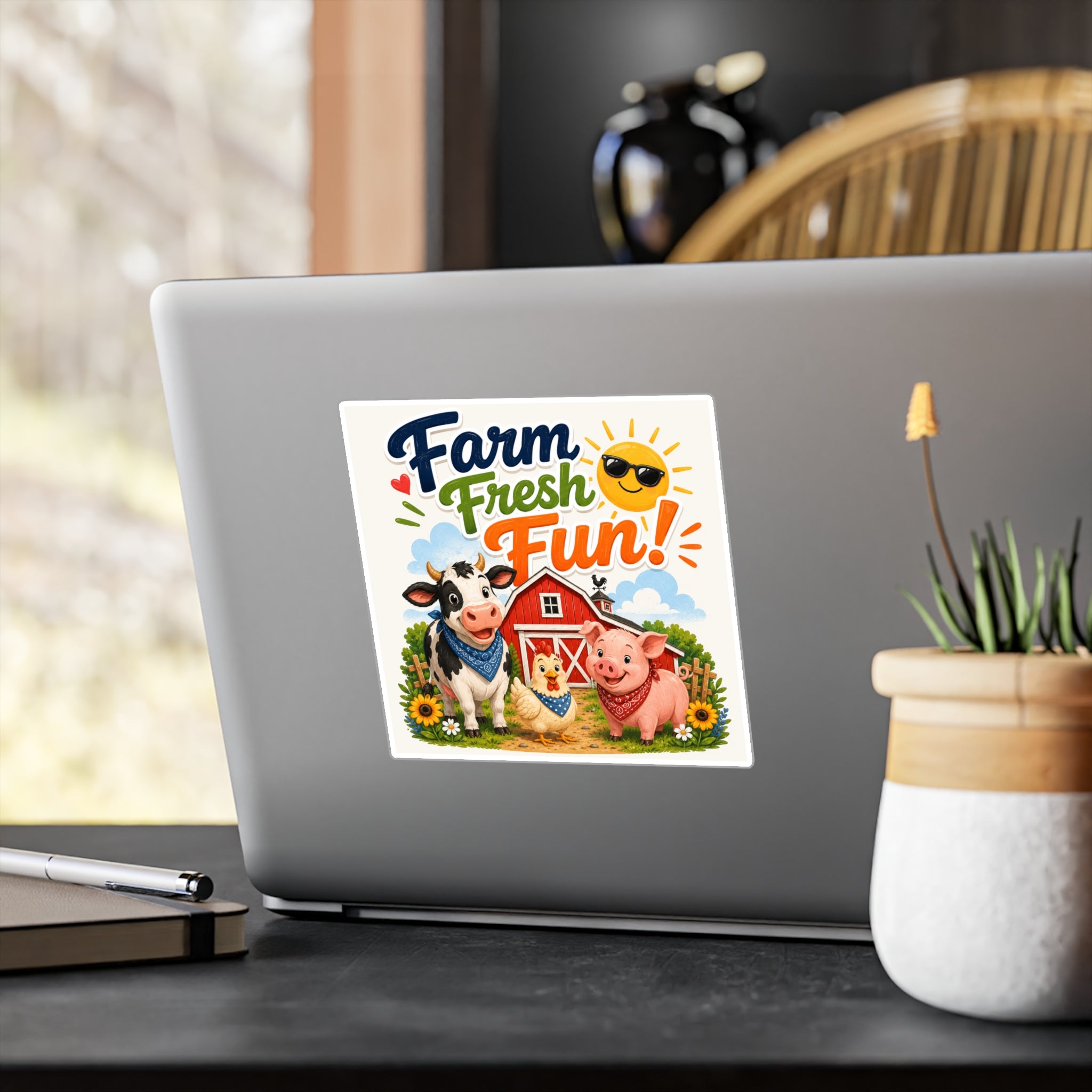 Farm Fresh Fun! Vinyl Sticker — Cute Barnyard Animal Decal