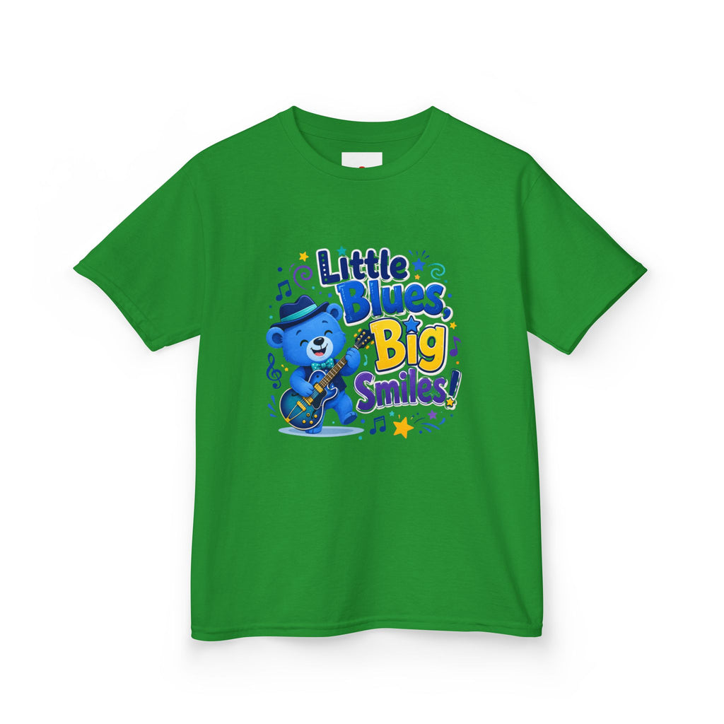 Kids Tee — "Little Blues, Big Smiles!" Guitar-Bear Graphic