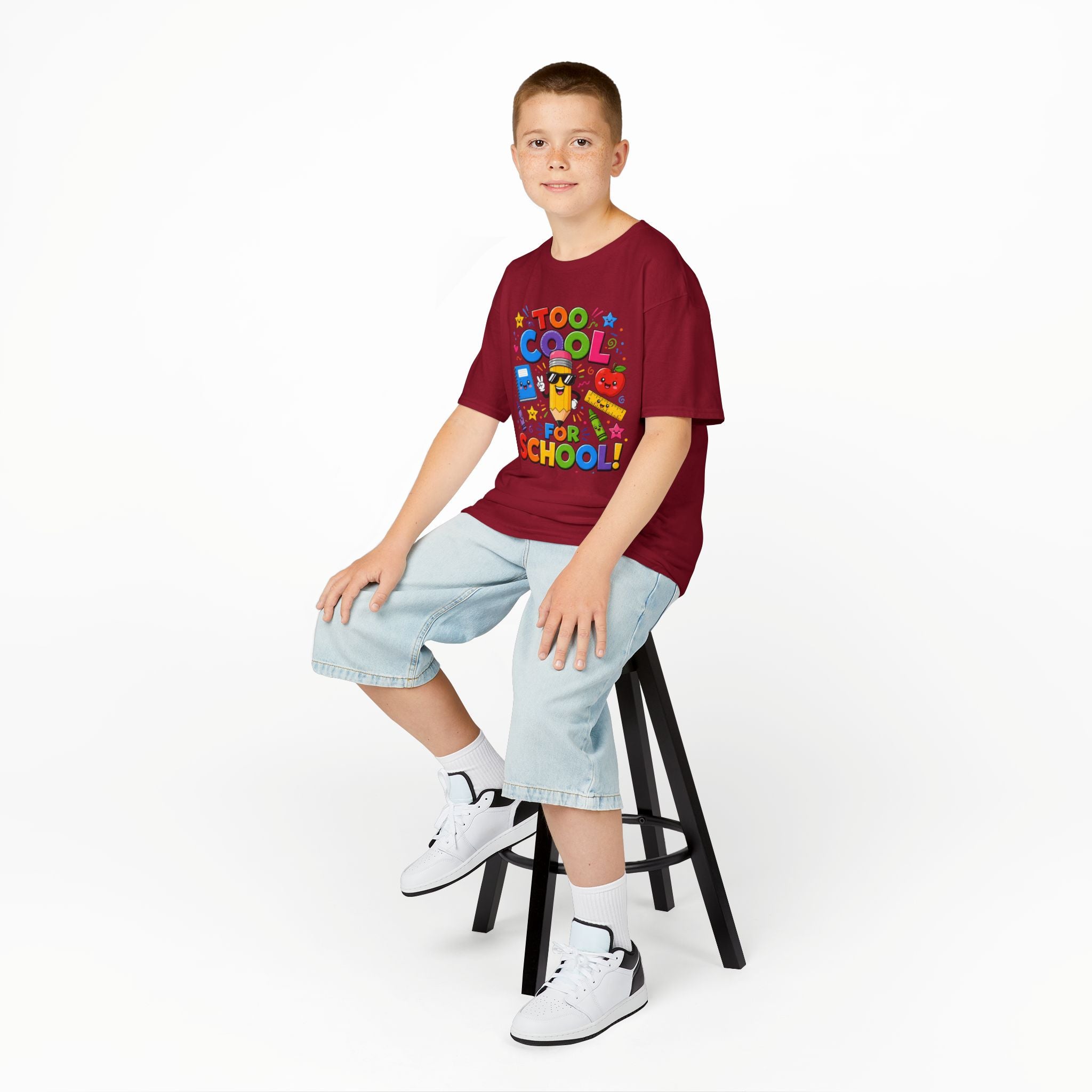 Too Cool For School Kids Tee | Cute Pencil School Supplies Back to School