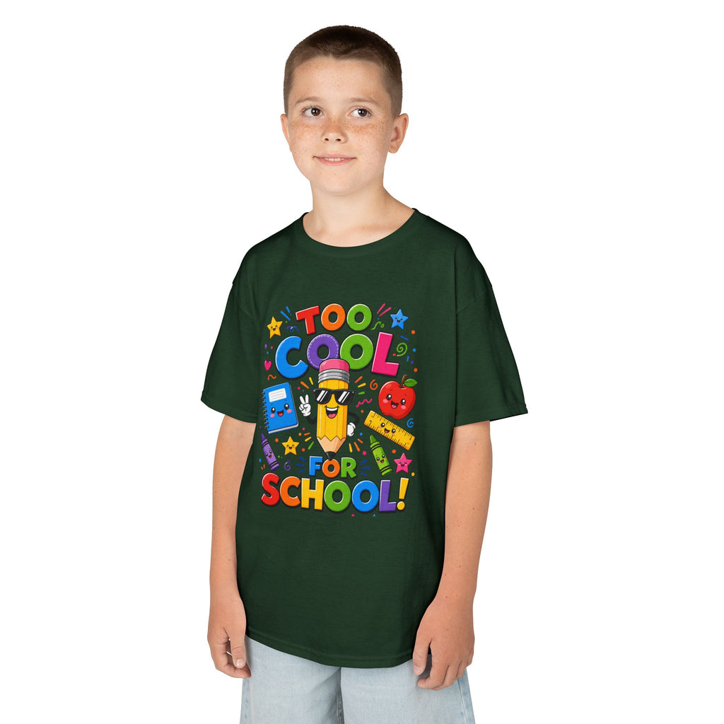 Too Cool For School Kids Tee | Cute Pencil School Supplies Back to School