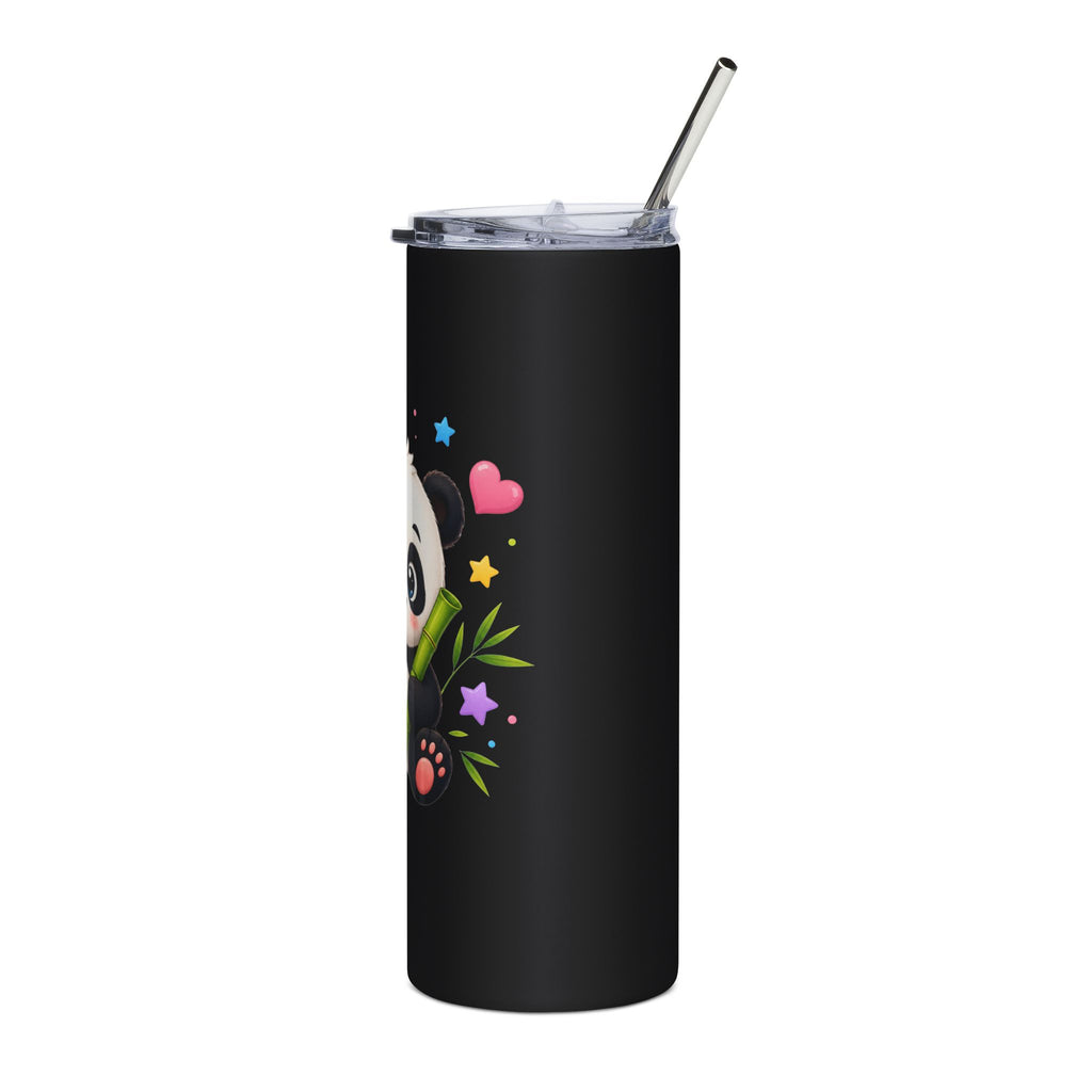 Cute Panda Bamboo 20oz Stainless Steel Tumbler — Insulated Travel Cup