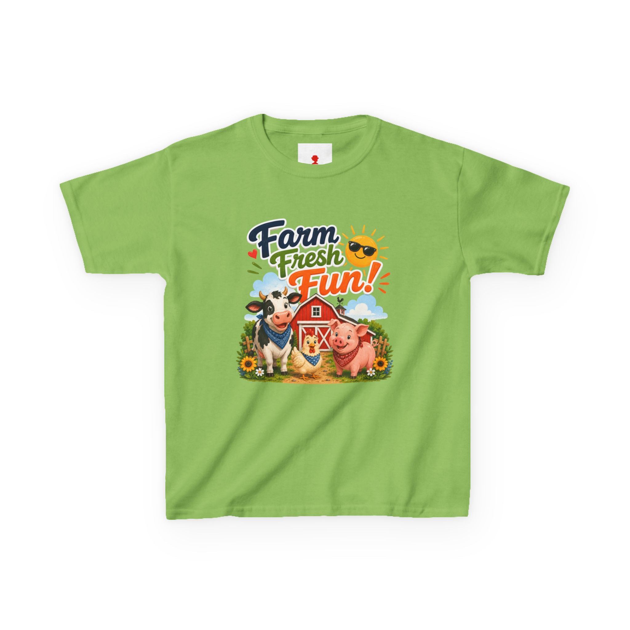 Kids Farm T-Shirt — "Farm Fresh Fun!" Cute Cow & Pig Toddler Tee