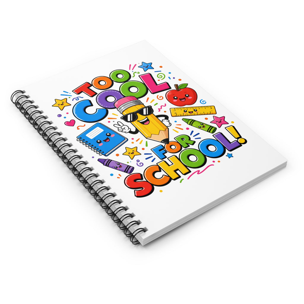 Too Cool for School Spiral Notebook | Cute Pencil Illustration