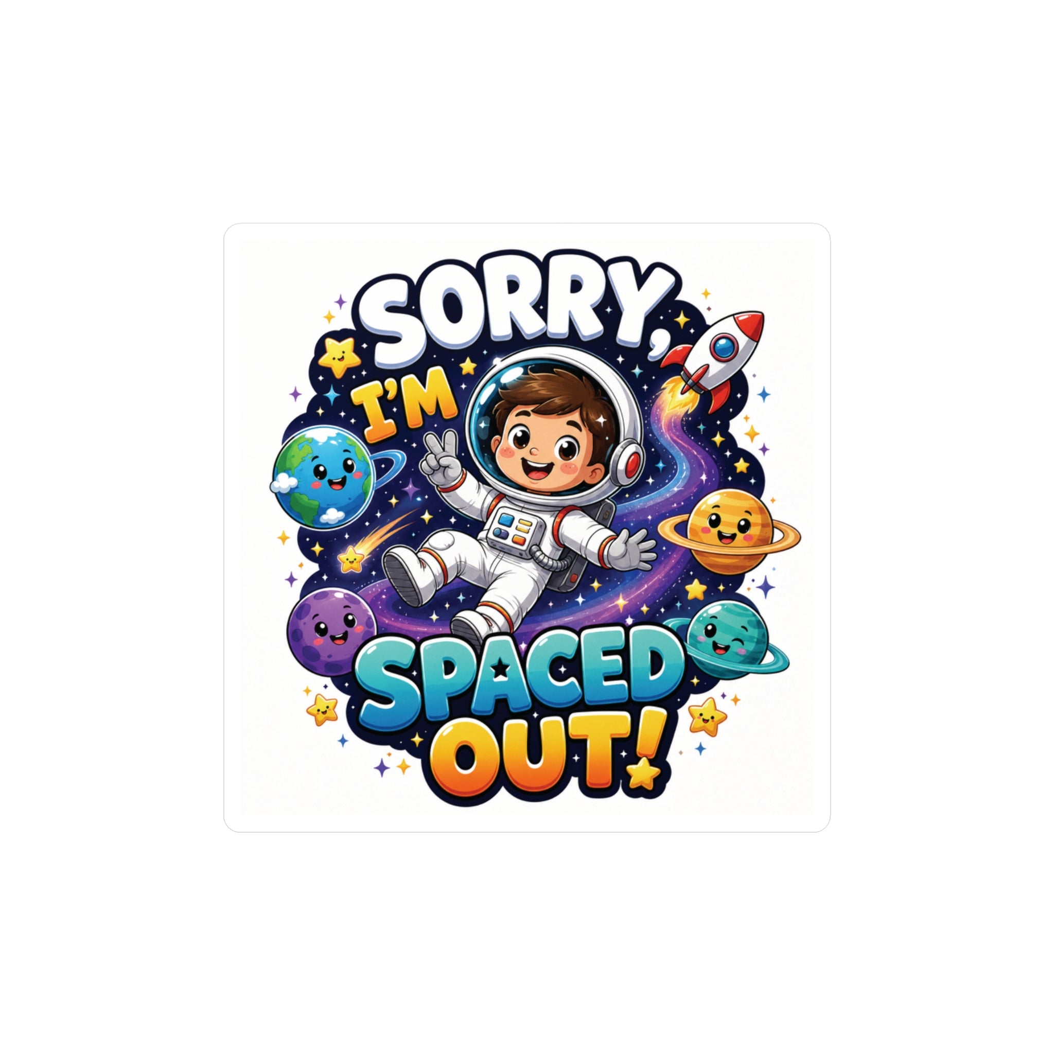 Sorry I’m Spaced Out! Astronaut Kids Vinyl Sticker