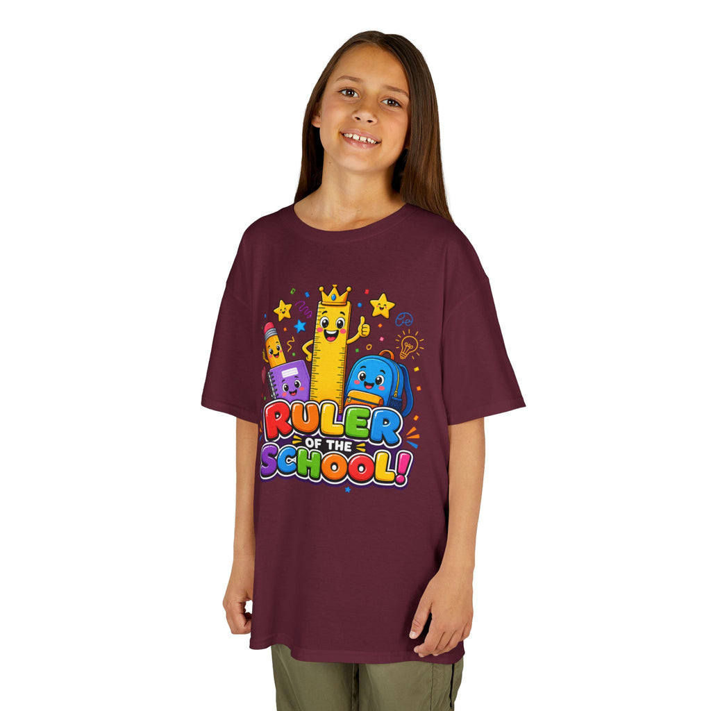 Ruler of the School kids T-Shirt | Cute School Supplies Graphic