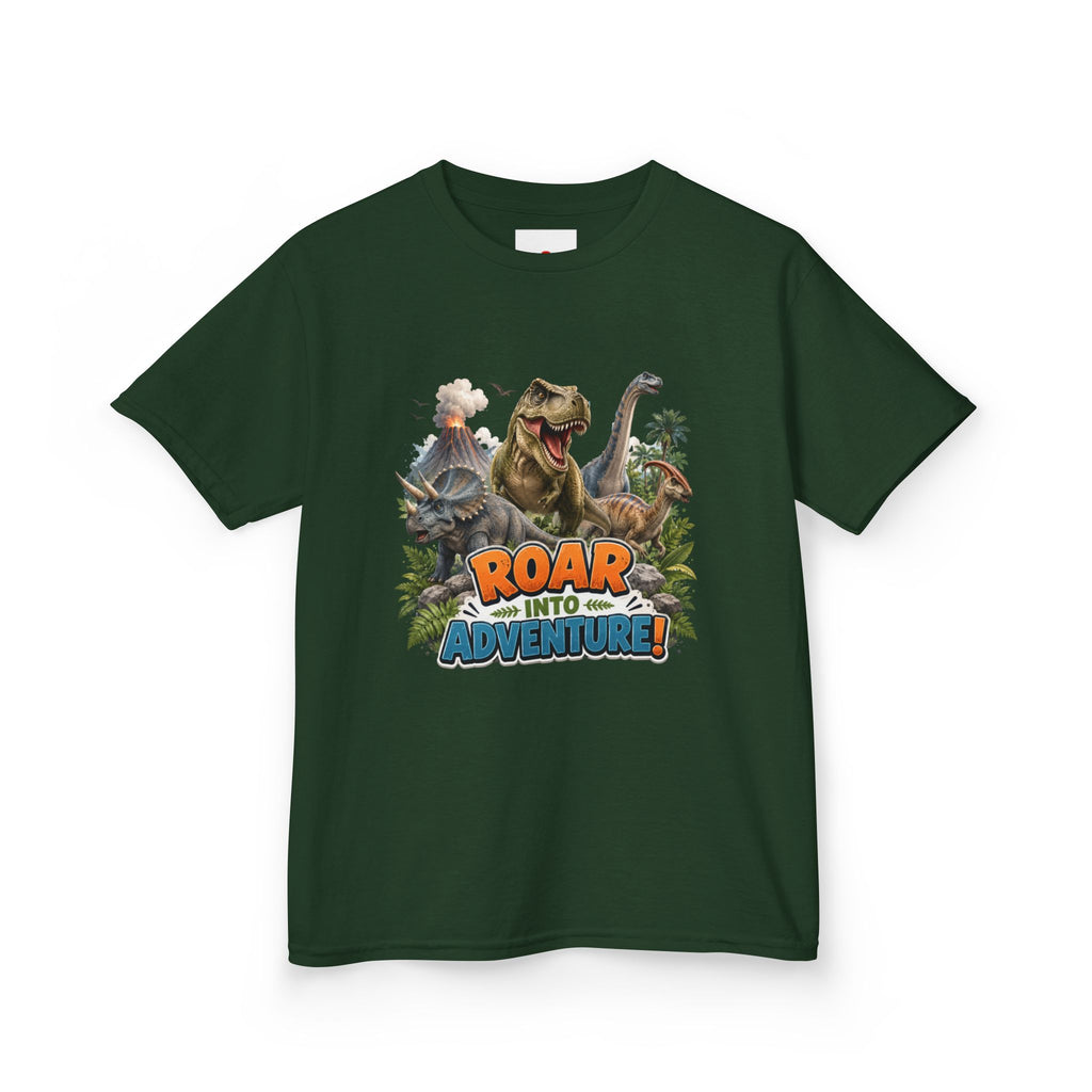Kids Dinosaur Tee - "Roar Into Adventure" Graphic Shirt for Boys & Girls