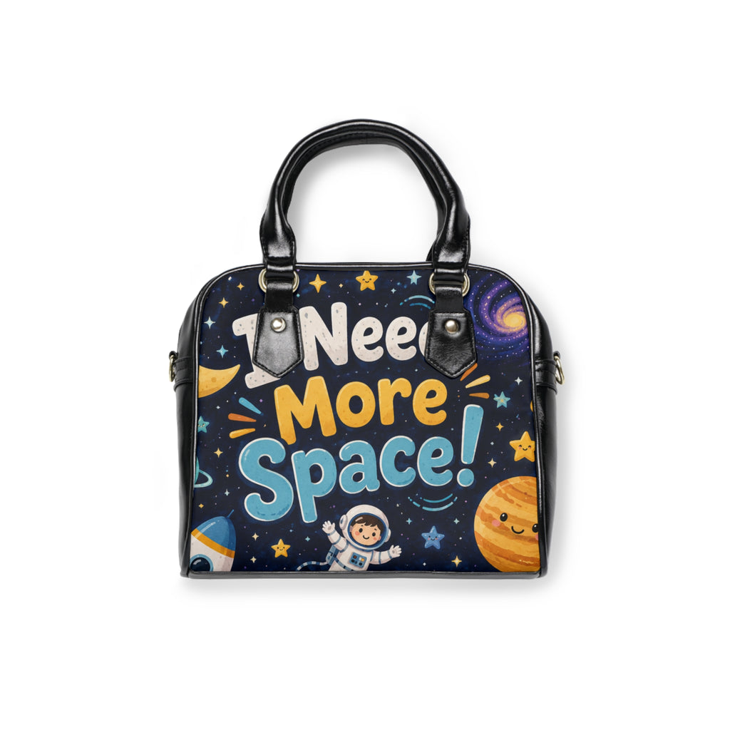 Shoulder Handbag - "Need More Space!" Cute Space-Themed Satchel for Kids & Space Lovers