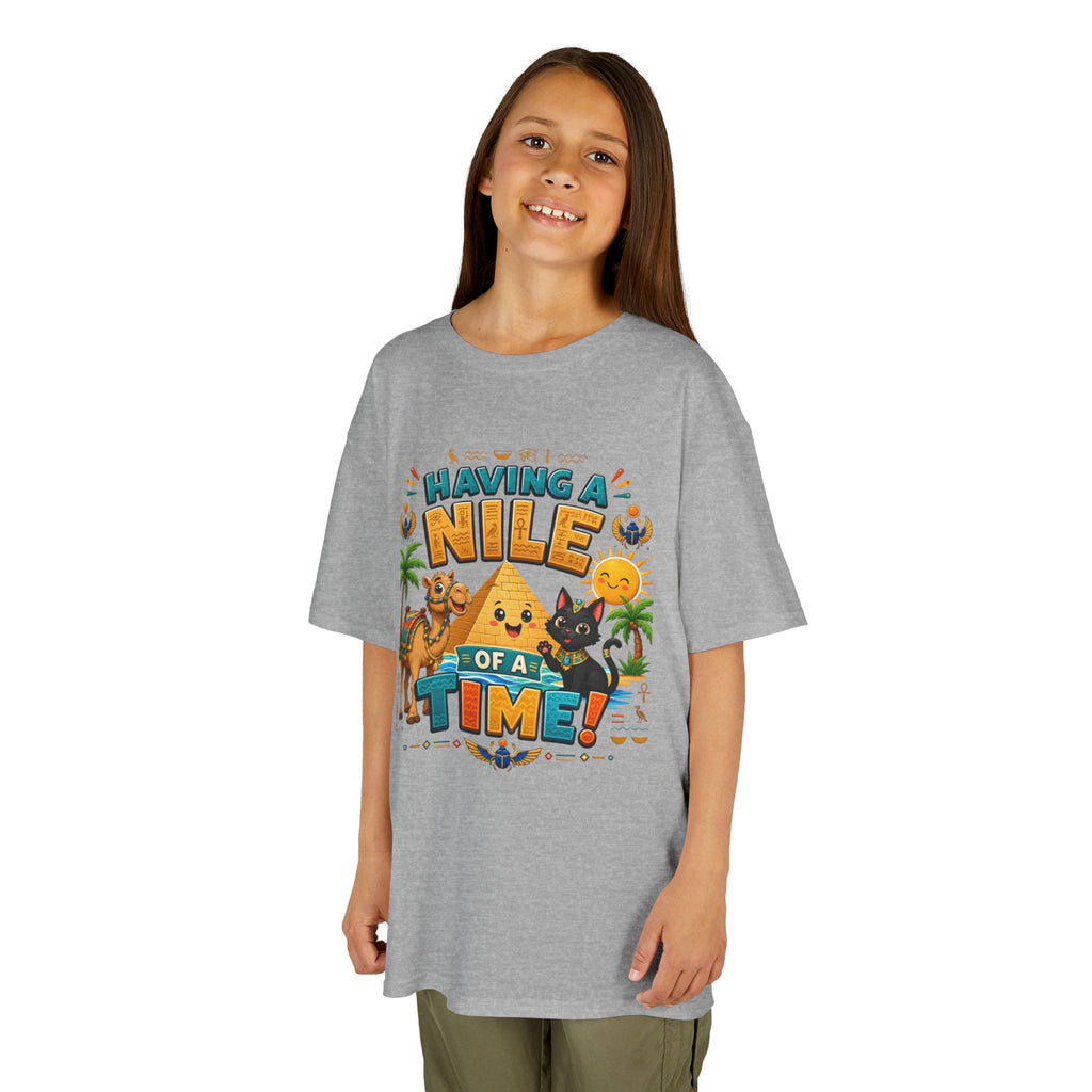 Having a Nile of a Time Kids Tee | Camel Pyramid Desert Cartoon