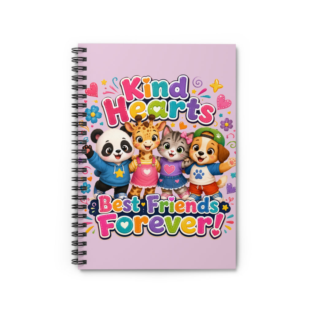 Kind Hearts Best Friends Forever! Spiral Notebook — Cute Kids Journal (Ruled)