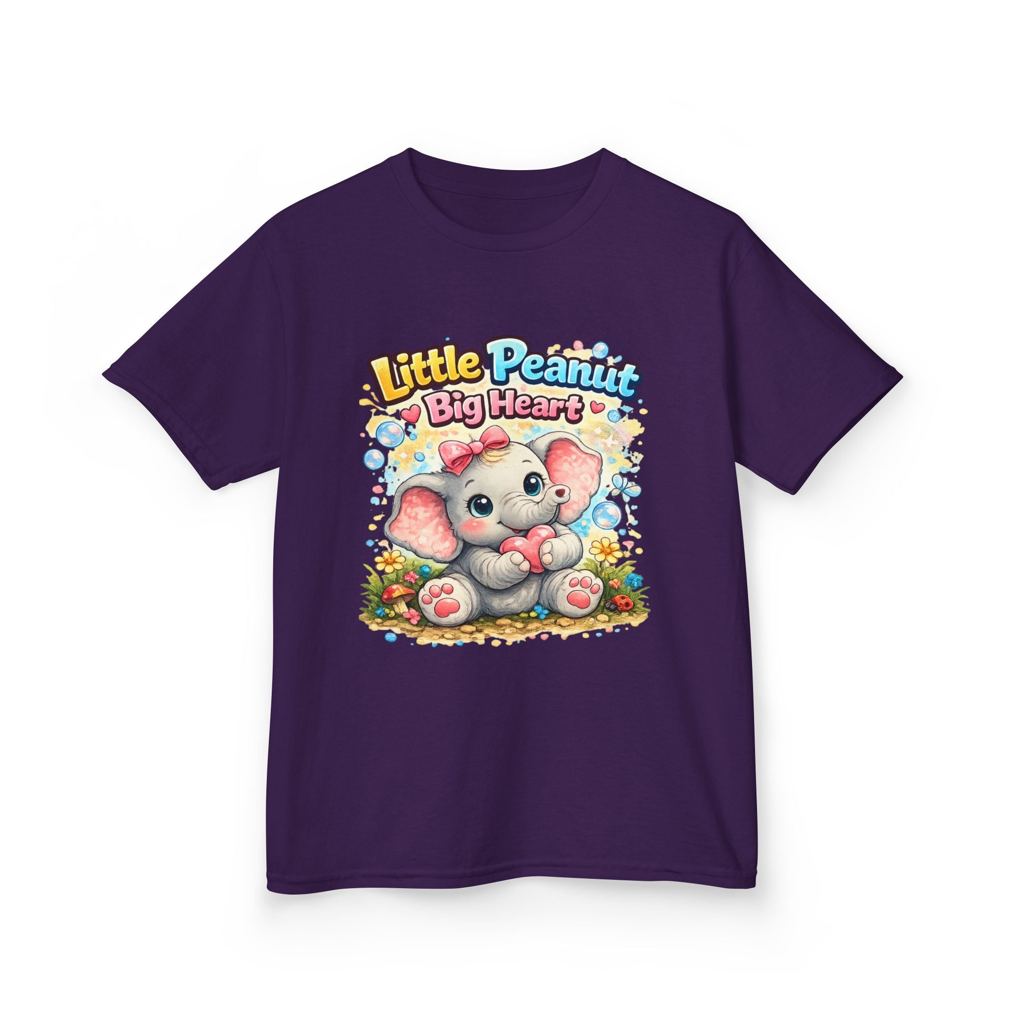 Kids Tee — "Little Peanut Big Heart" Cute Baby Elephant Shirt for Toddlers