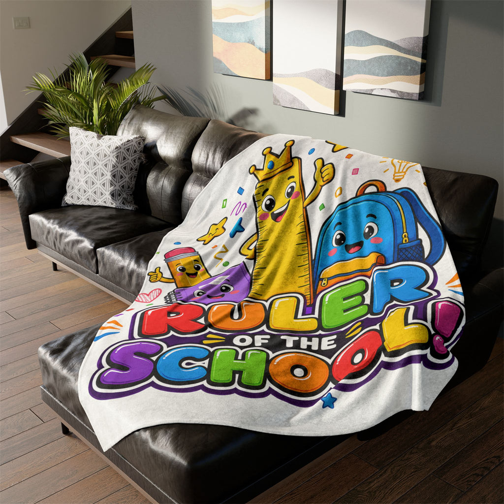 Ruler of the School Kids' Soft Polyester Blanket — Cute Back-to-School Throw