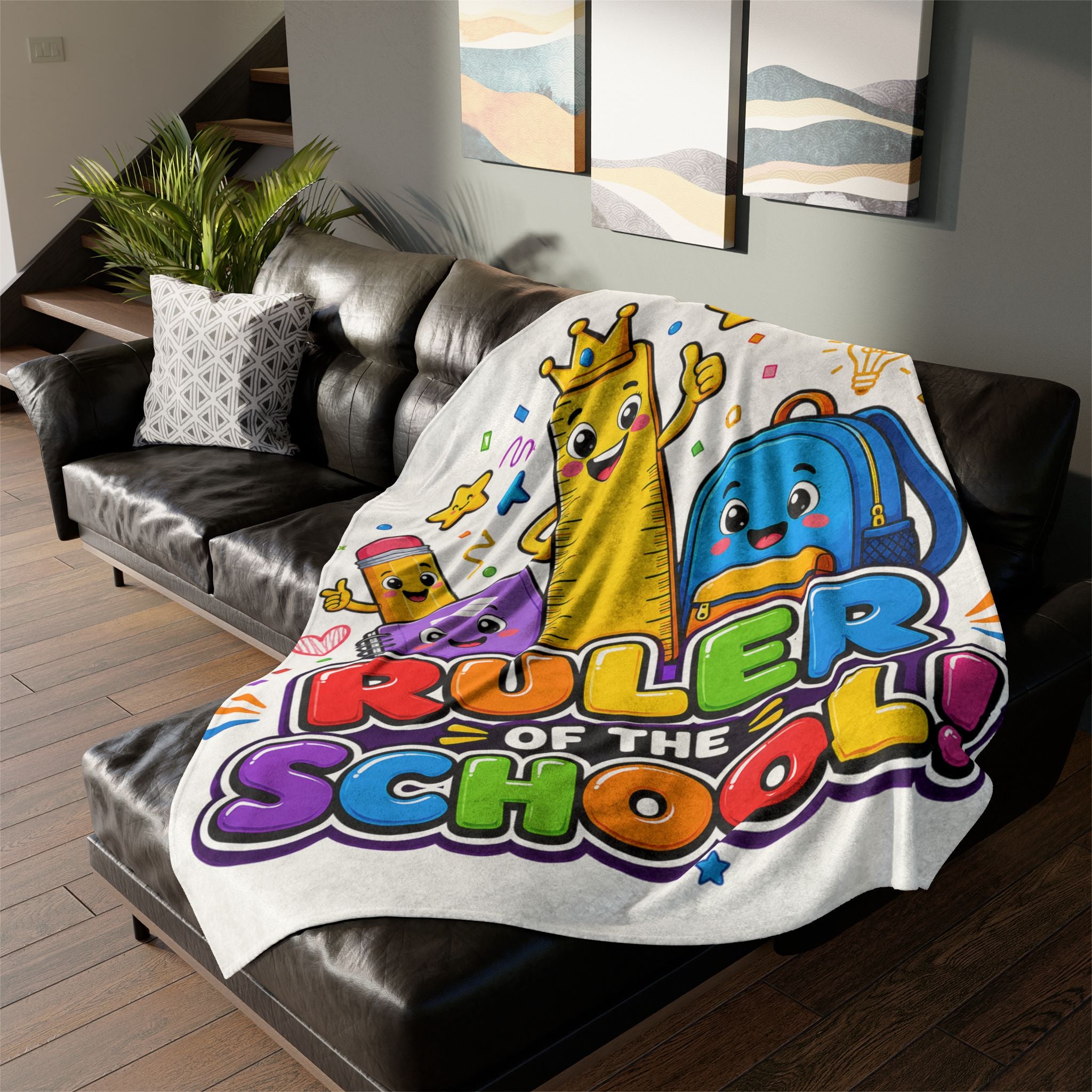 Ruler of the School Kids' Soft Polyester Blanket — Cute Back-to-School Throw